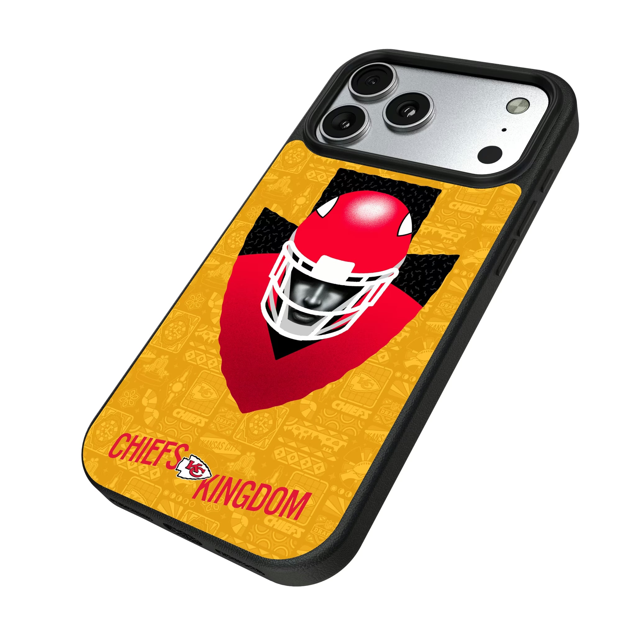 Kansas City Chiefs Deco iPhone MagSafe Compatible Phone Case for Apple iPhone - Isometric View#Device_iPhone 17 Pro Max