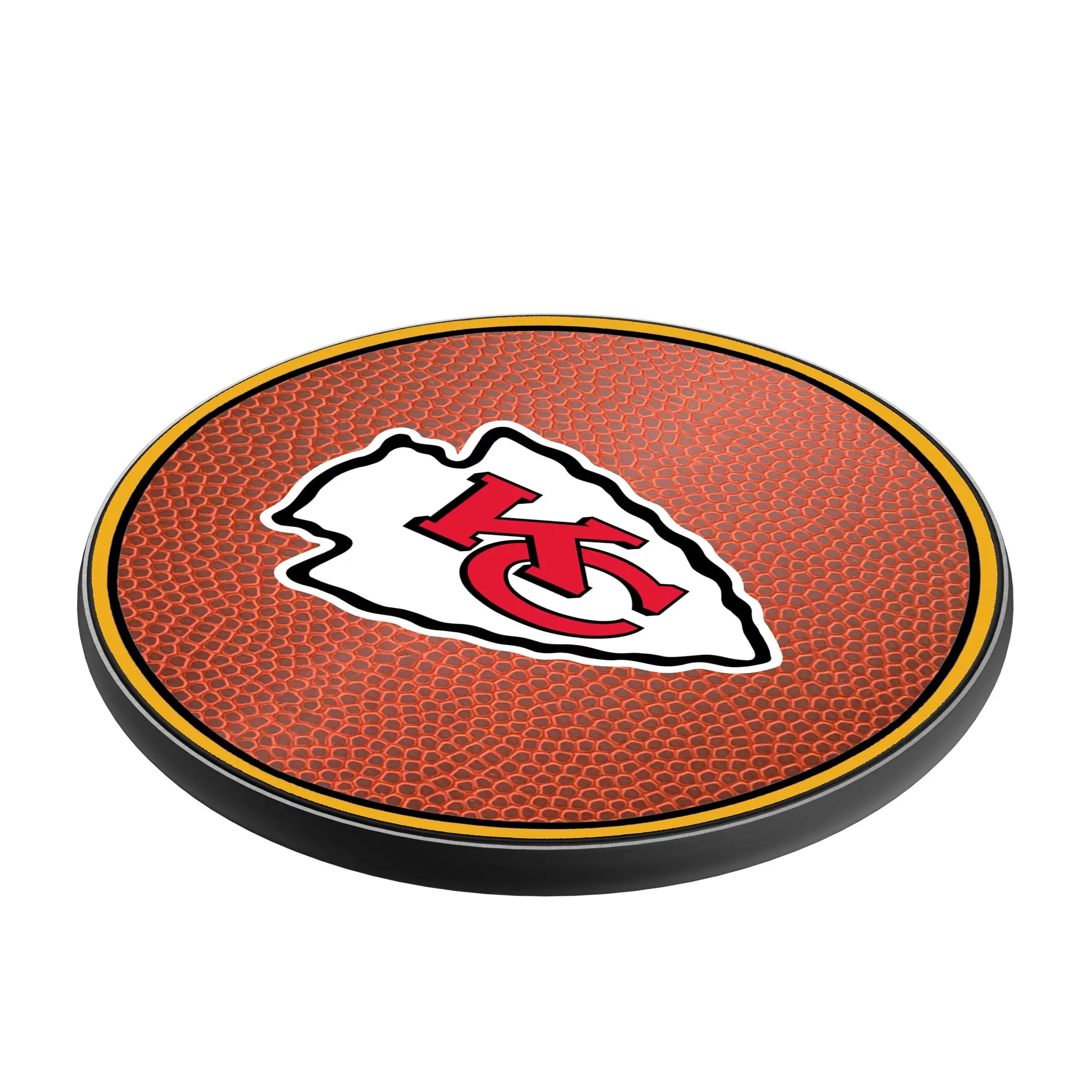 Kansas City Chiefs Football 15-Watt Wireless Charger - Isometric View