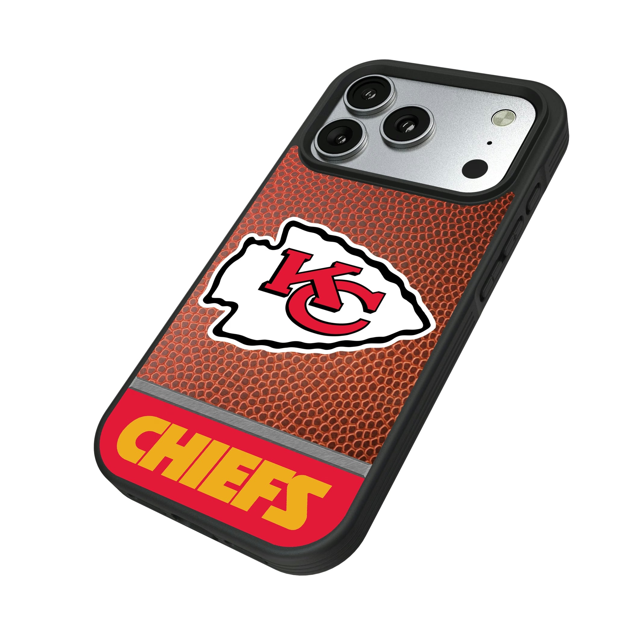 Kansas City Chiefs Football Wordmark iPhone Bump Phone Case for Apple iPhone - Isometric View#Device_iPhone 17 Pro