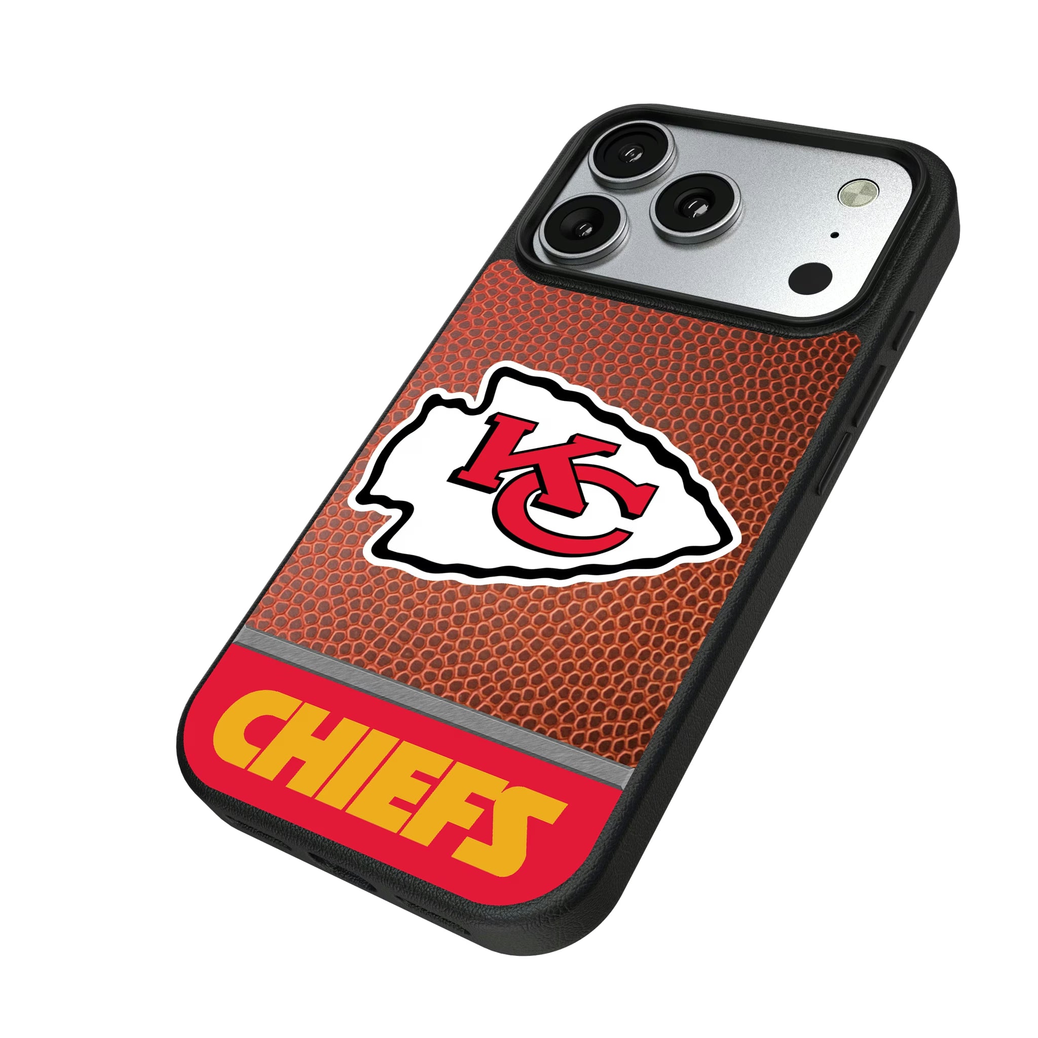 Kansas City Chiefs Football Wordmark iPhone MagSafe Compatible Phone Case for Apple iPhone - Isometric View#Device_iPhone 17 Pro