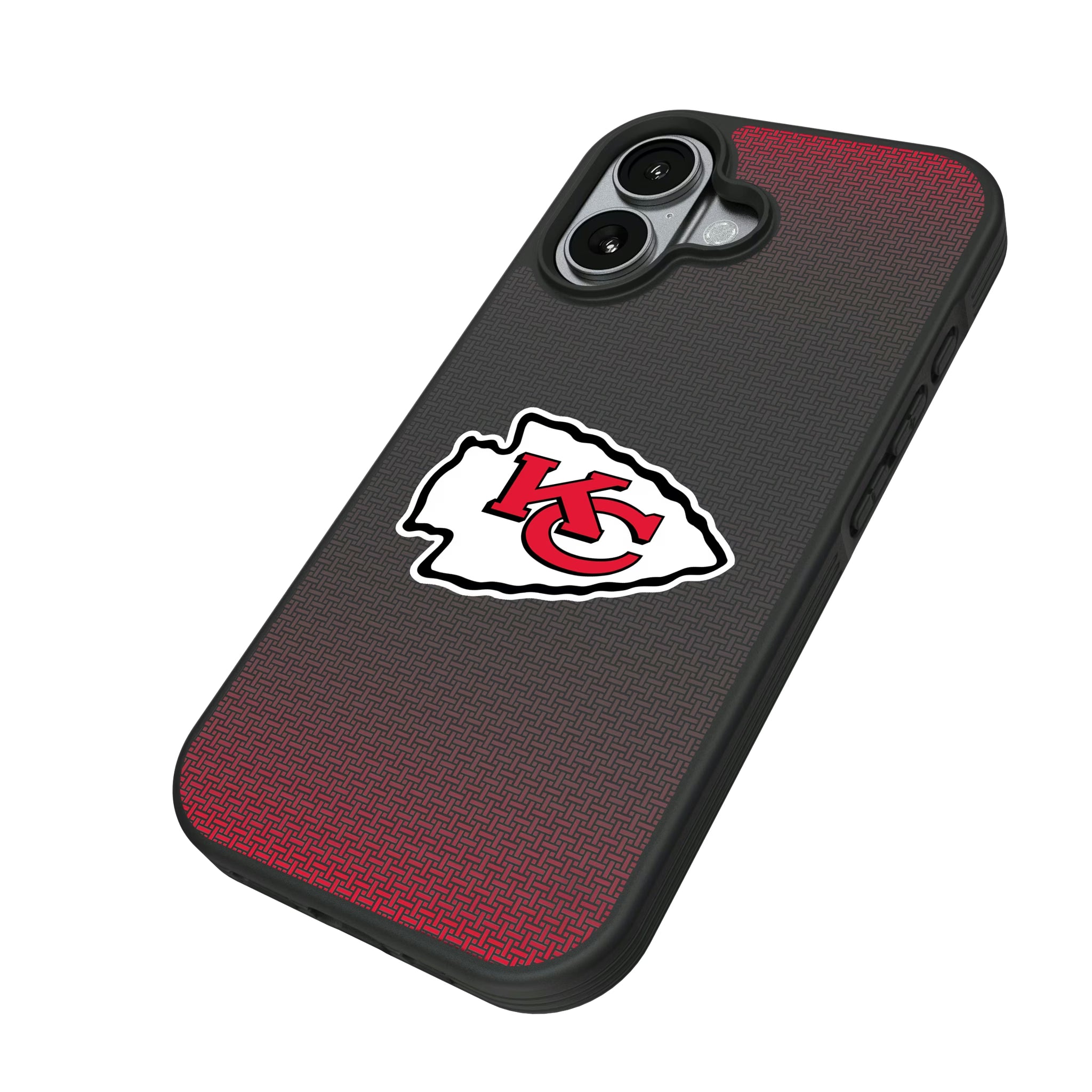 Kansas City Chiefs Linen iPhone Bump Phone Case for Apple iPhone - Isometric View#Device_iPhone 17