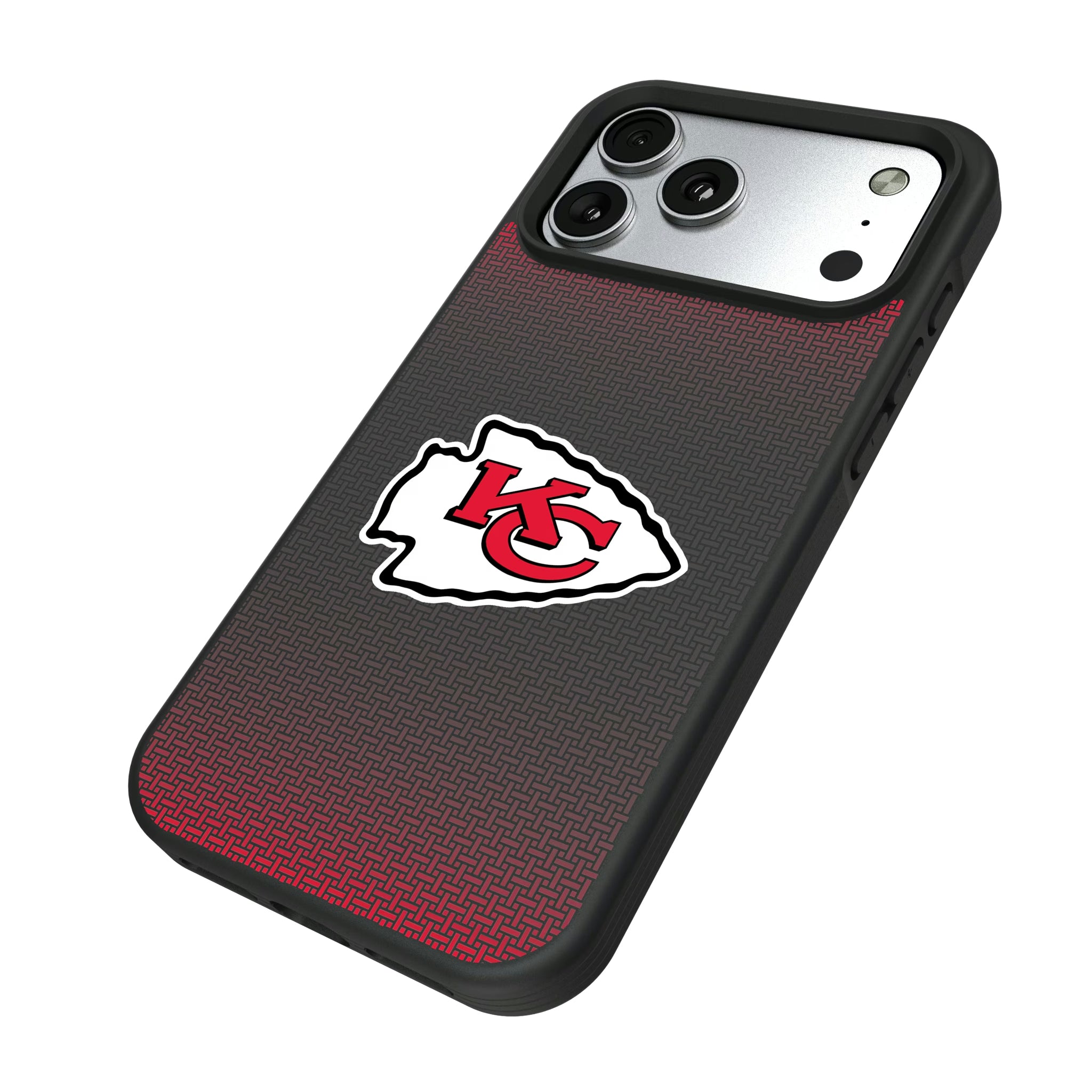 Kansas City Chiefs Linen iPhone Bump Phone Case for Apple iPhone - Isometric View#Device_iPhone 17 Pro Max