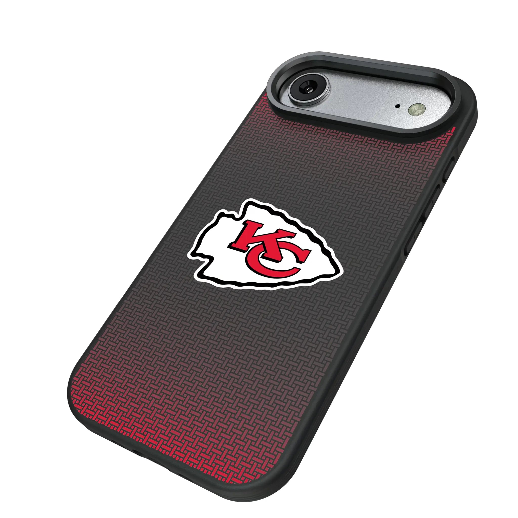 Kansas City Chiefs Linen iPhone Bump Phone Case for Apple iPhone - Isometric View#Device_iPhone Air