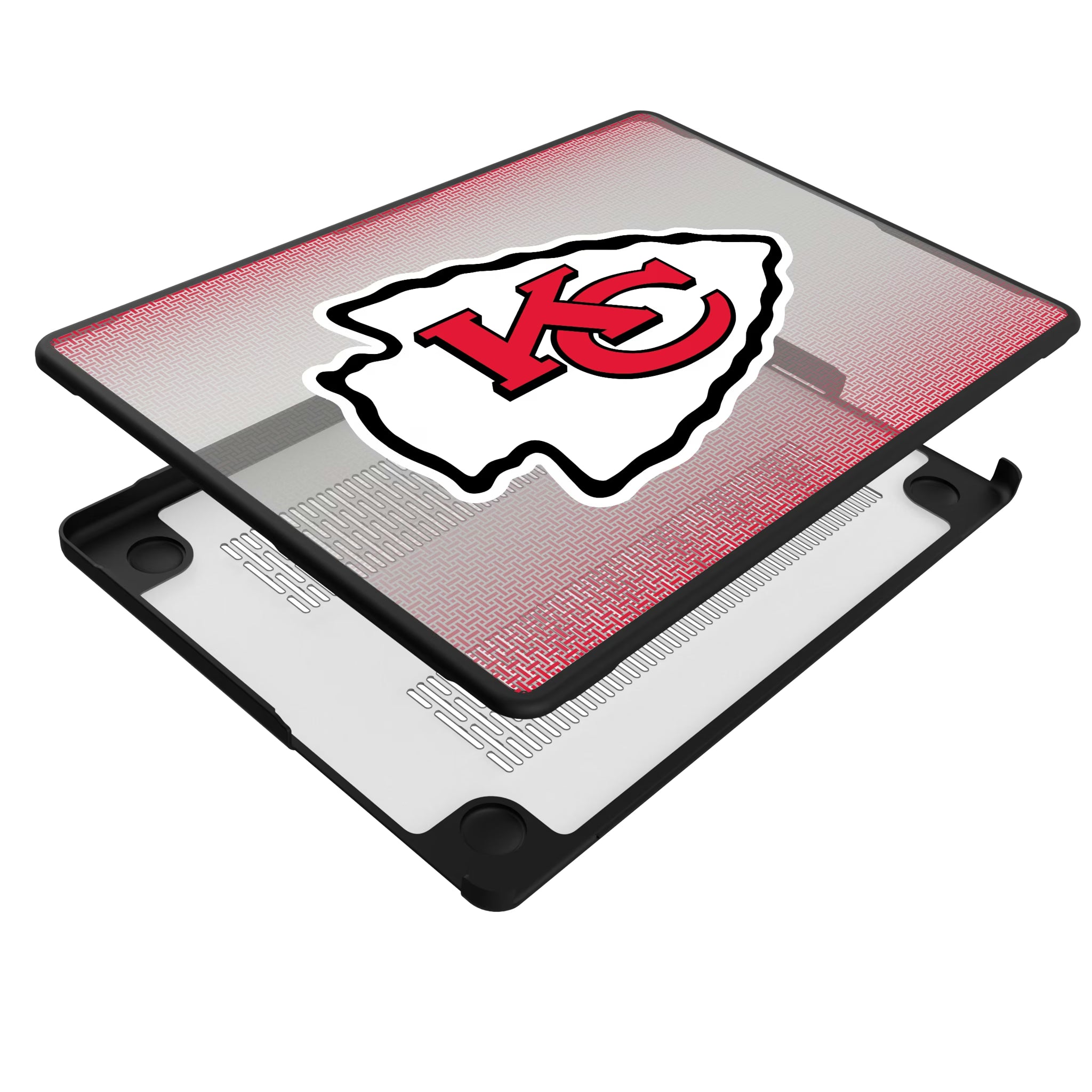 Kansas City Chiefs Linen MacBook Laptop Case for Apple MacBook - Isometric View#Device_MacBook Pro (14-inch, 2021) / MacBook Pro (14-inch, 2023) / MacBook Pro (14-inch, 2024)