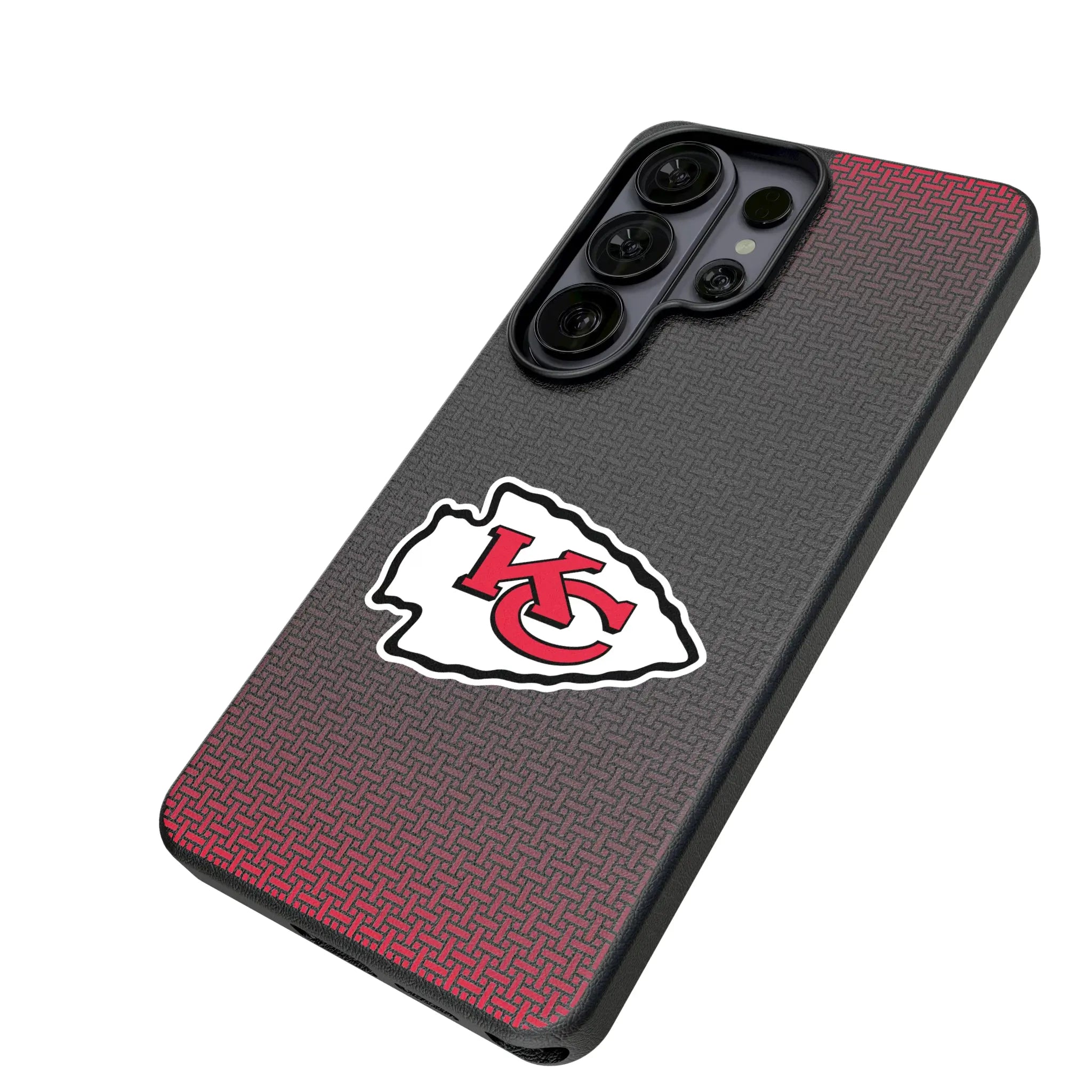 Kansas City Chiefs Linen Galaxy MagSafe Compatible Phone Case for Samsung Galaxy - Isometric View#Device_Galaxy S26 Ultra