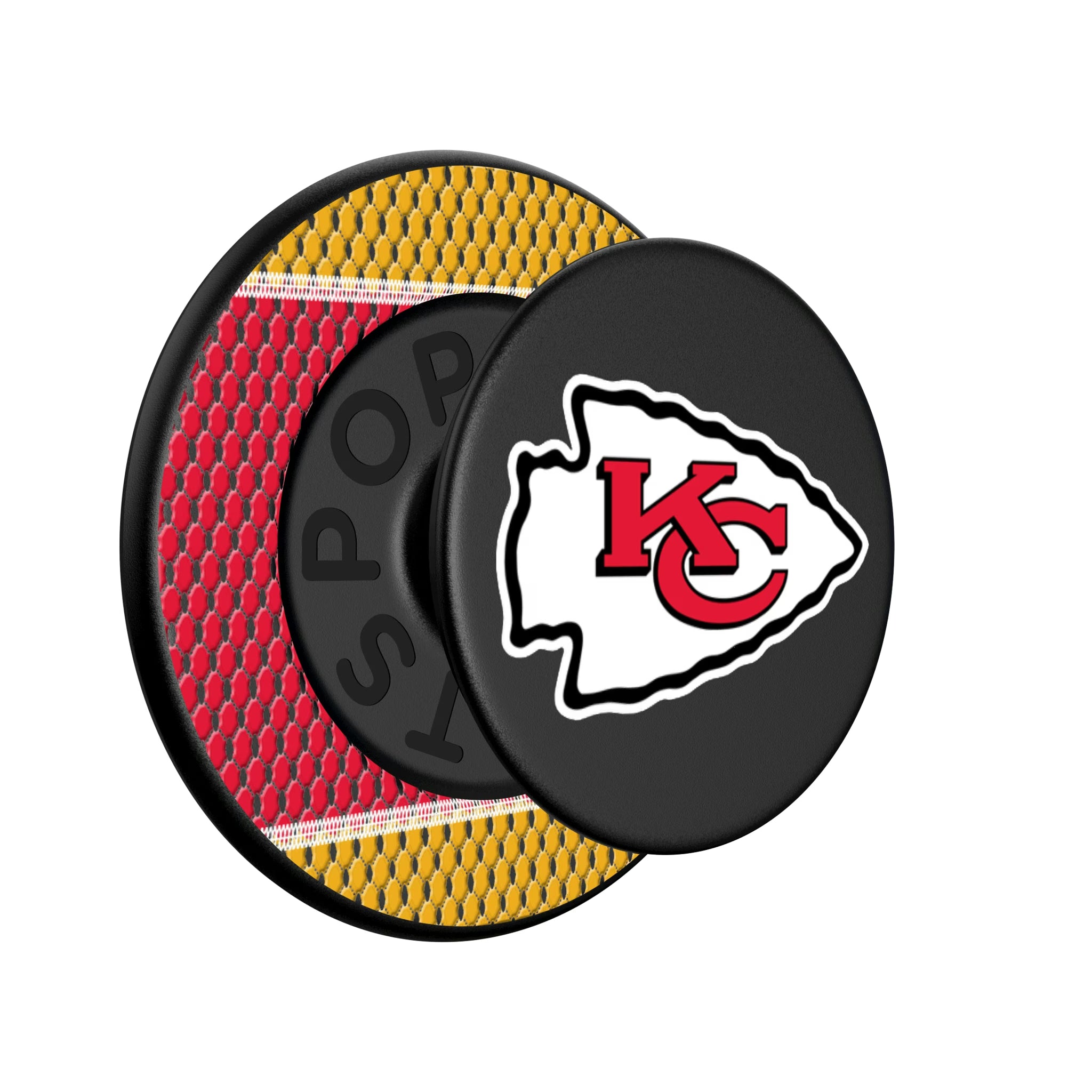 Kansas City Chiefs Mesh Popsockets Round Magnetic - Isometric View