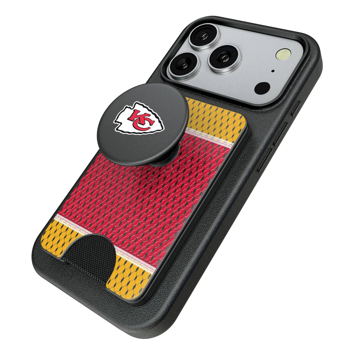 Kansas City Chiefs Mesh Popsockets Wallet Magnetic - Isometric View