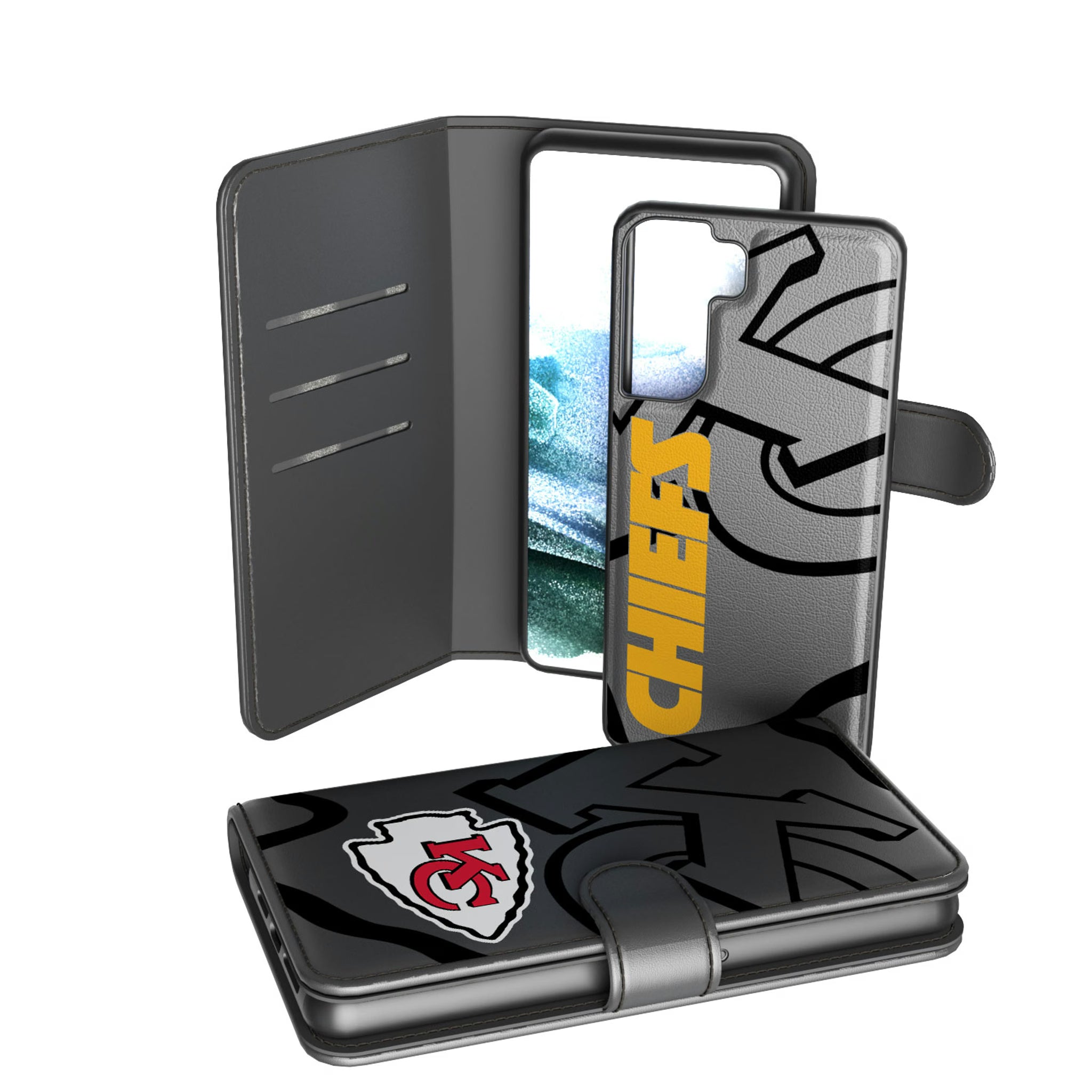 Kansas City Chiefs Monocolor Tilt Galaxy Wallet Phone Case for Samsung Galaxy
