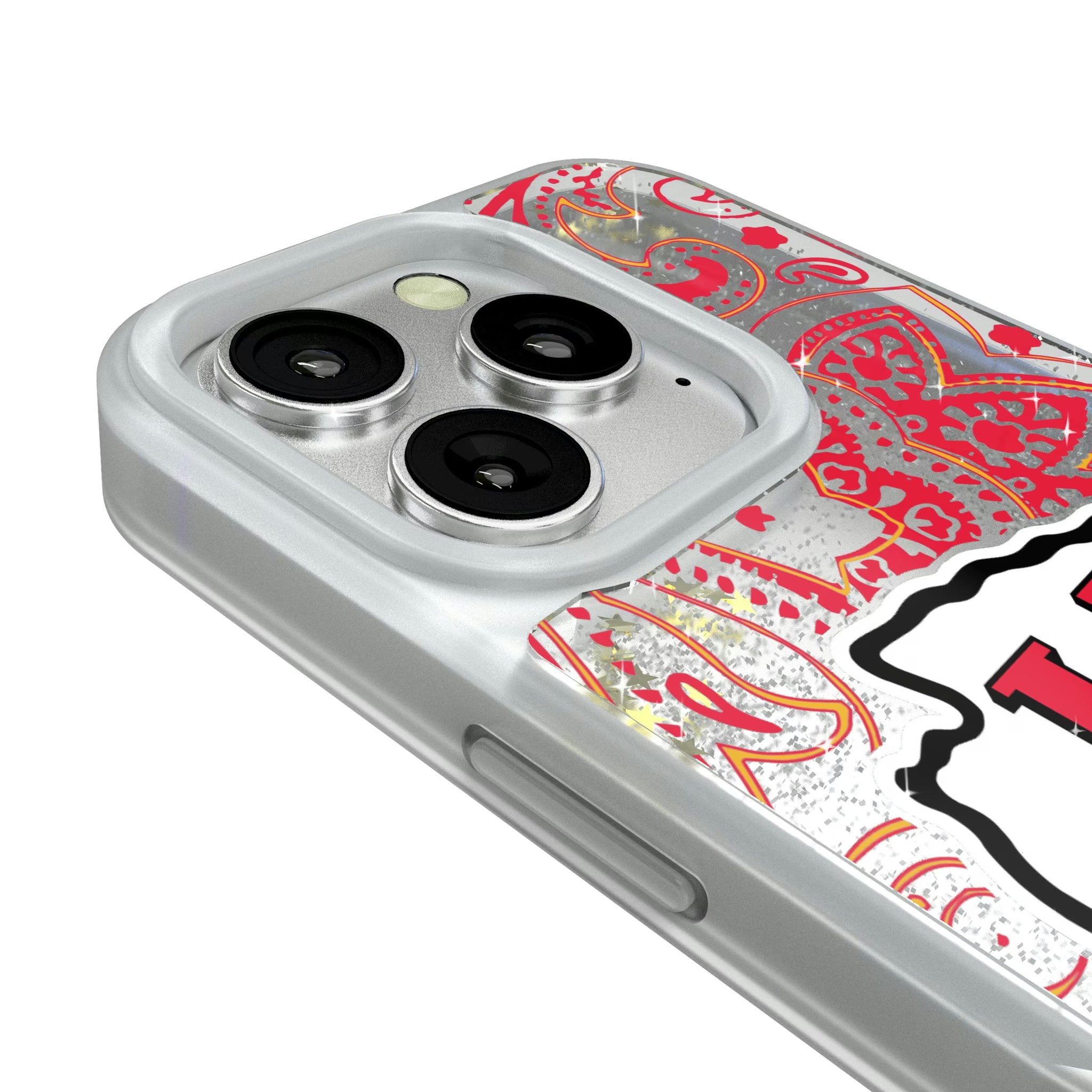 Kansas City Chiefs Paisley iPhone Glitter Phone Case for Apple iPhone - Detail#Device_iPhone 16 Pro