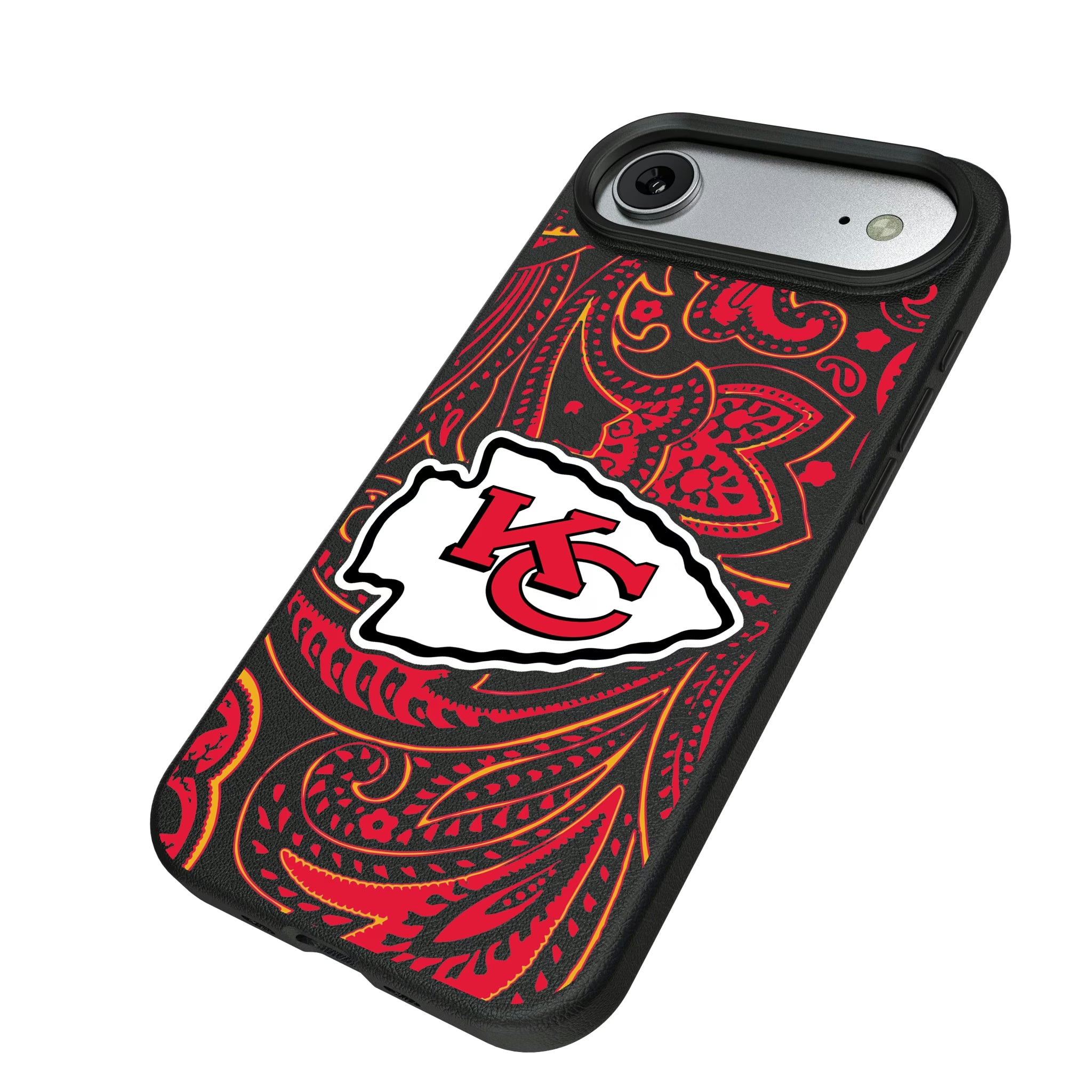 Kansas City Chiefs Paisley iPhone MagSafe Compatible Phone Case for Apple iPhone - Isometric View#Device_iPhone Air