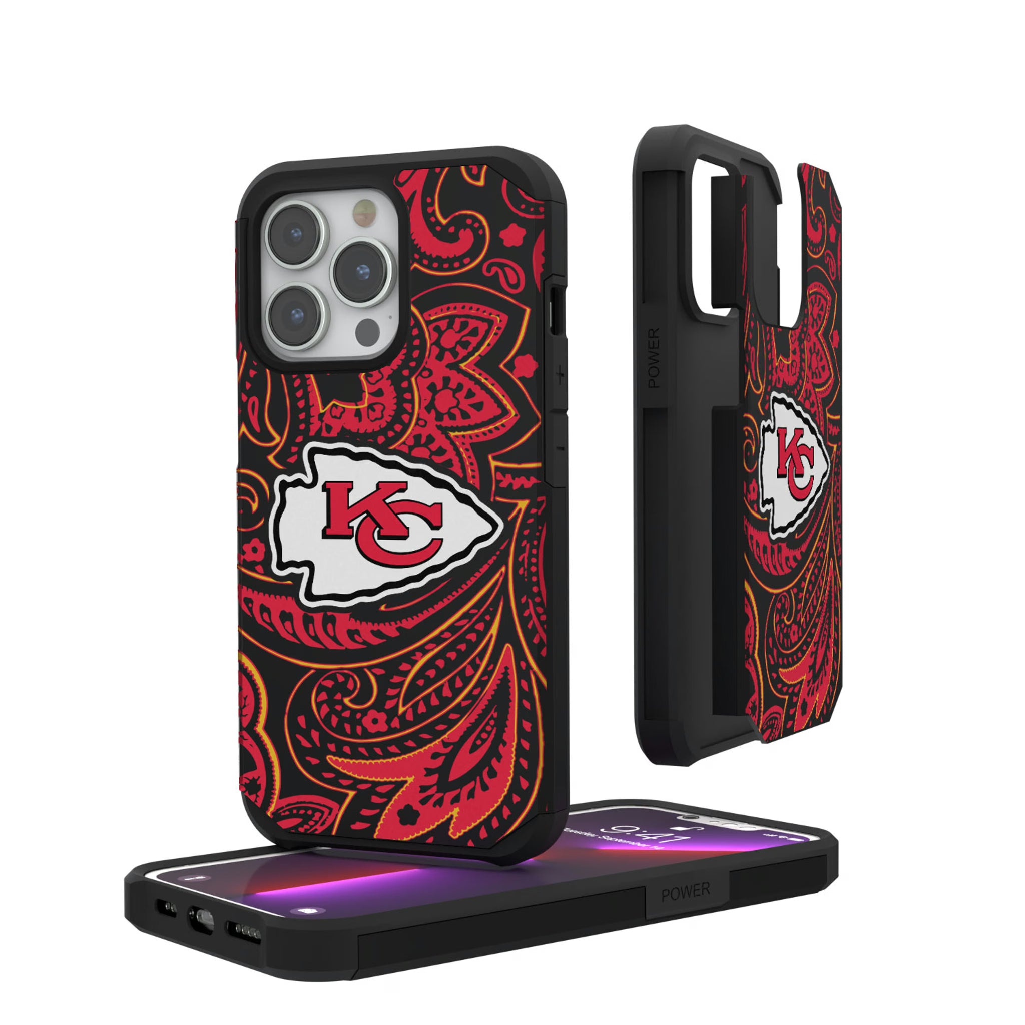 Kansas City Chiefs Paisley iPhone Rugged Phone Case for Apple iPhone