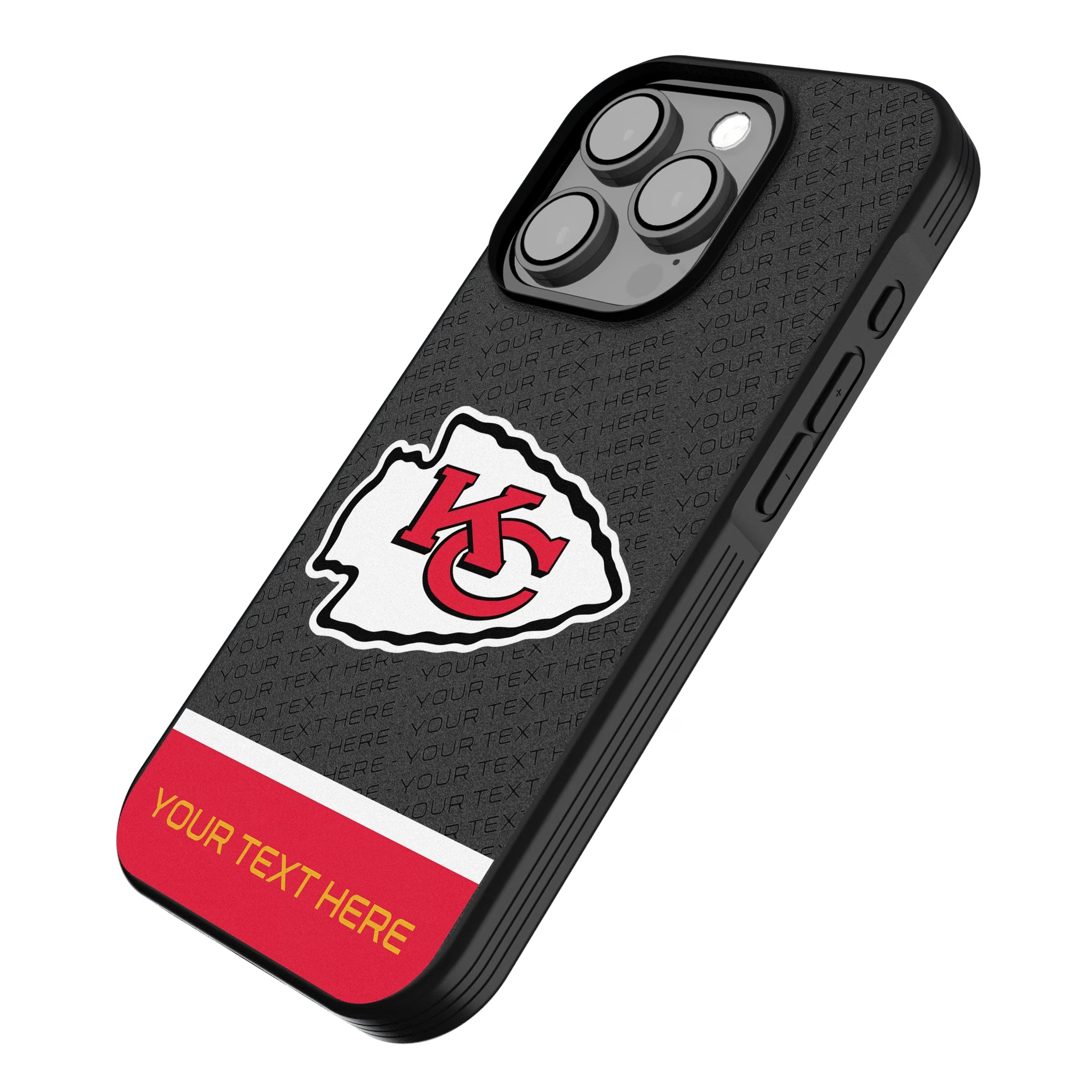 Kansas City Chiefs Personalized EndZone Plus iPhone Bump Phone Case for Apple iPhone - Isometric View