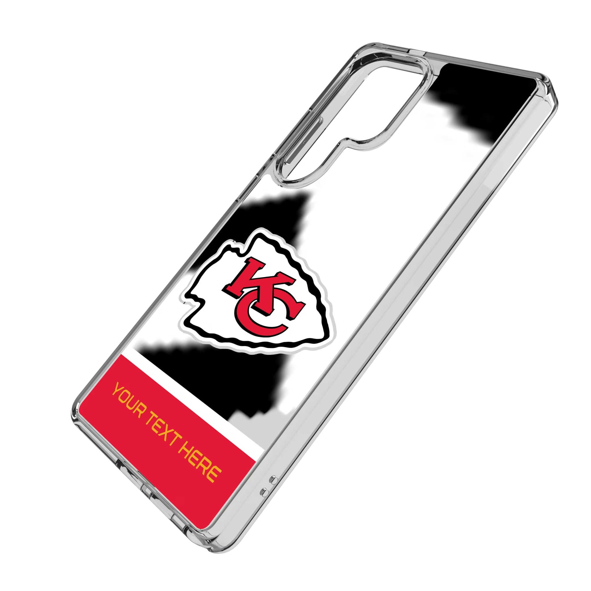 Kansas City Chiefs Personalized EndZone Plus Galaxy Clear Phone Case for Samsung Galaxy - Isometric View