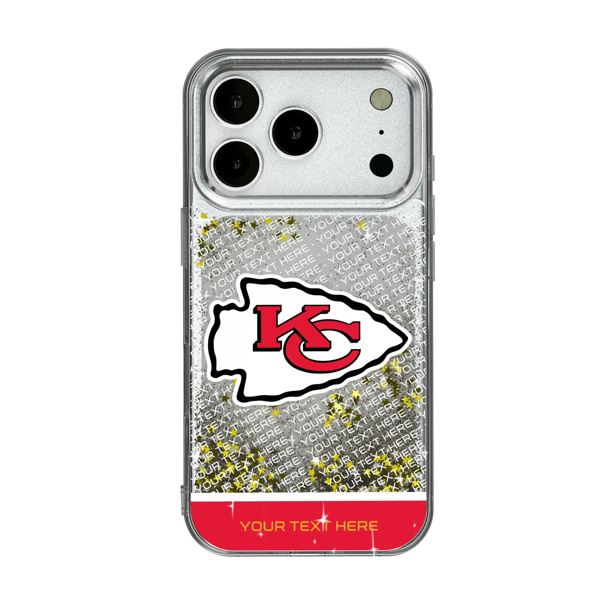 Kansas City Chiefs Personalized EndZone Plus iPhone Glitter Phone Case for Apple iPhone