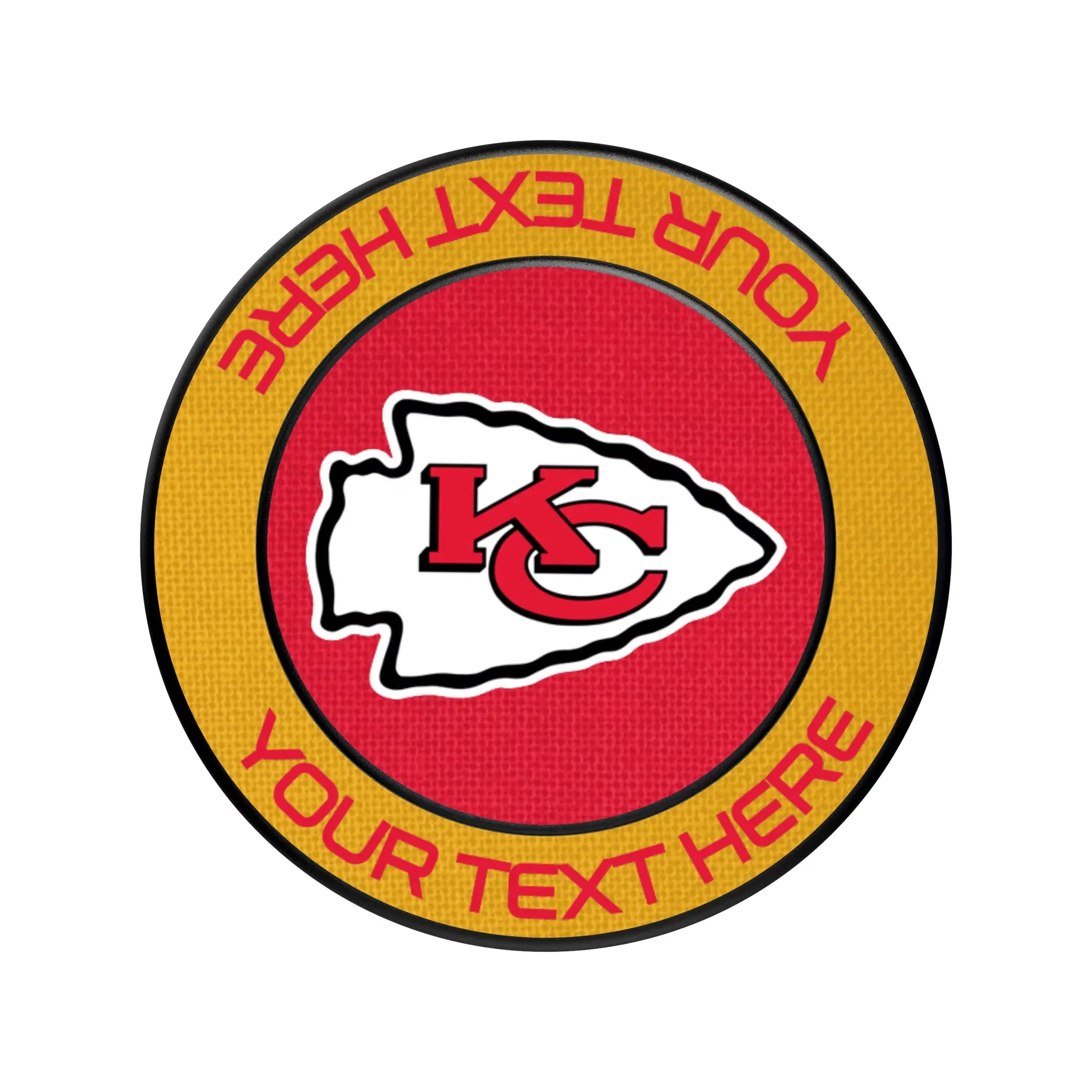 Kansas City Chiefs Personalized Endzone Solid Popsockets Round Magnetic