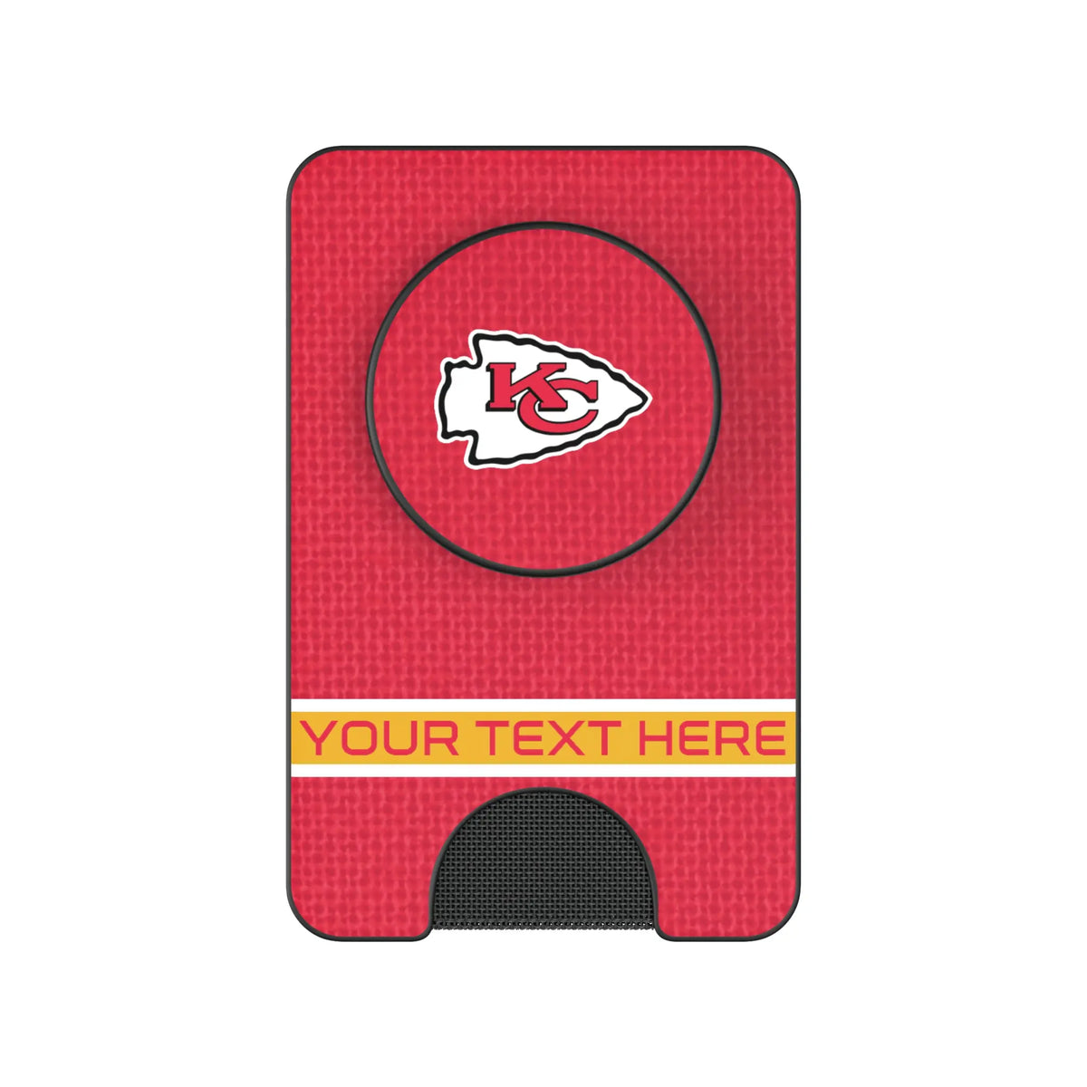Kansas City Chiefs Personalized Endzone Solid Popsockets Wallet Magnetic