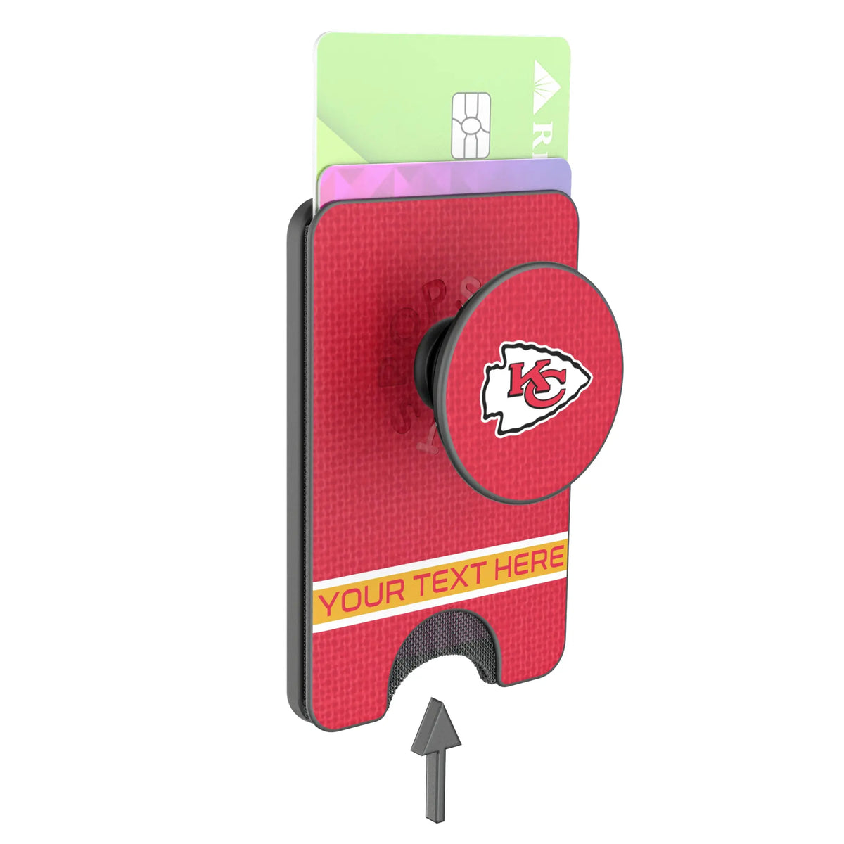 Kansas City Chiefs Personalized Endzone Solid Popsockets Wallet Magnetic - Detail