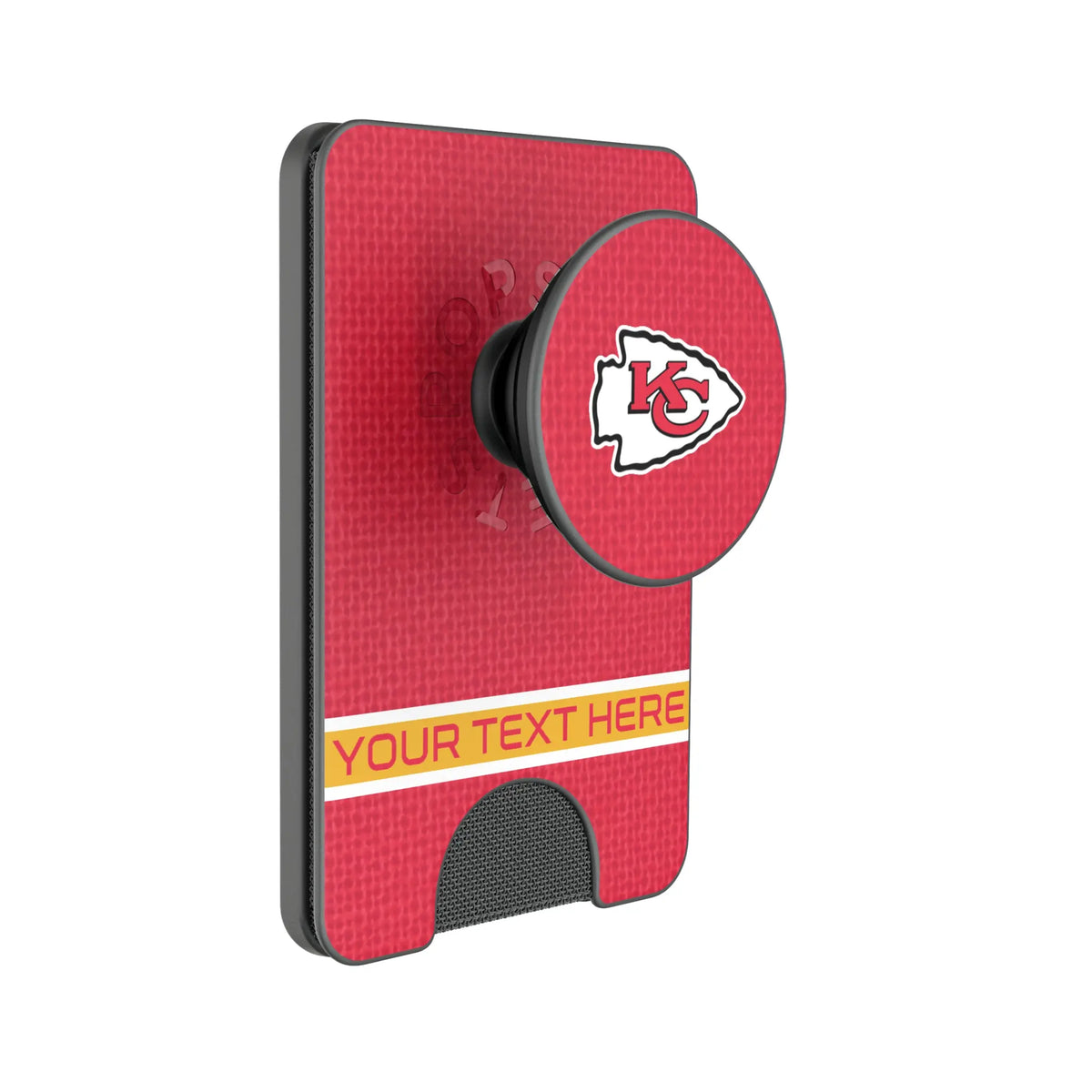 Kansas City Chiefs Personalized Endzone Solid Popsockets Wallet Magnetic