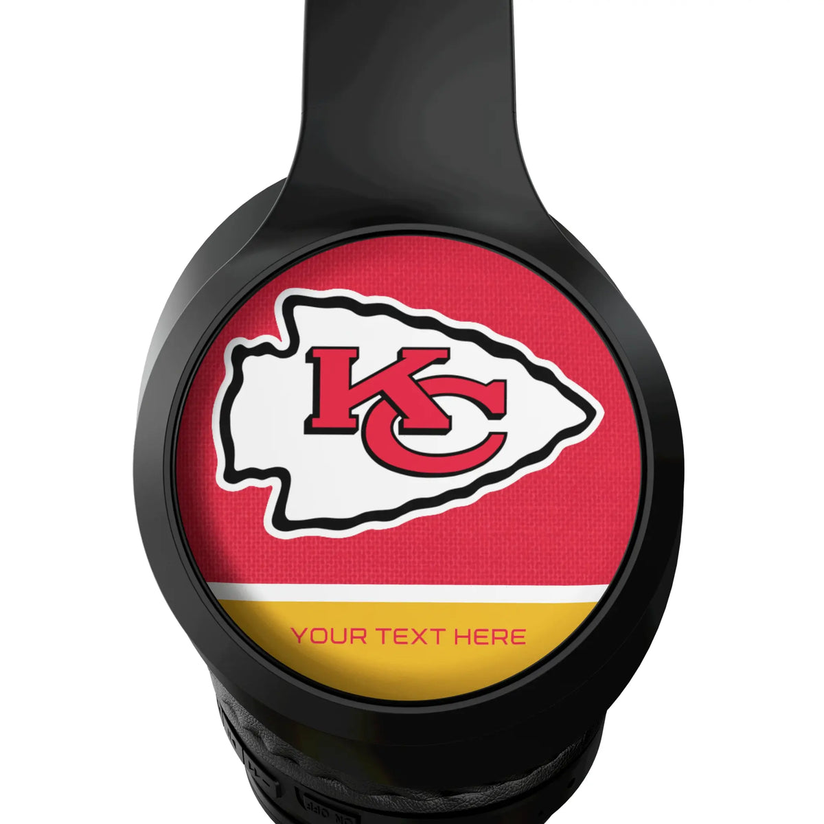 Kansas City Chiefs Personalized Endzone Solid Wireless Over-Ear Headphones With Case - Detail