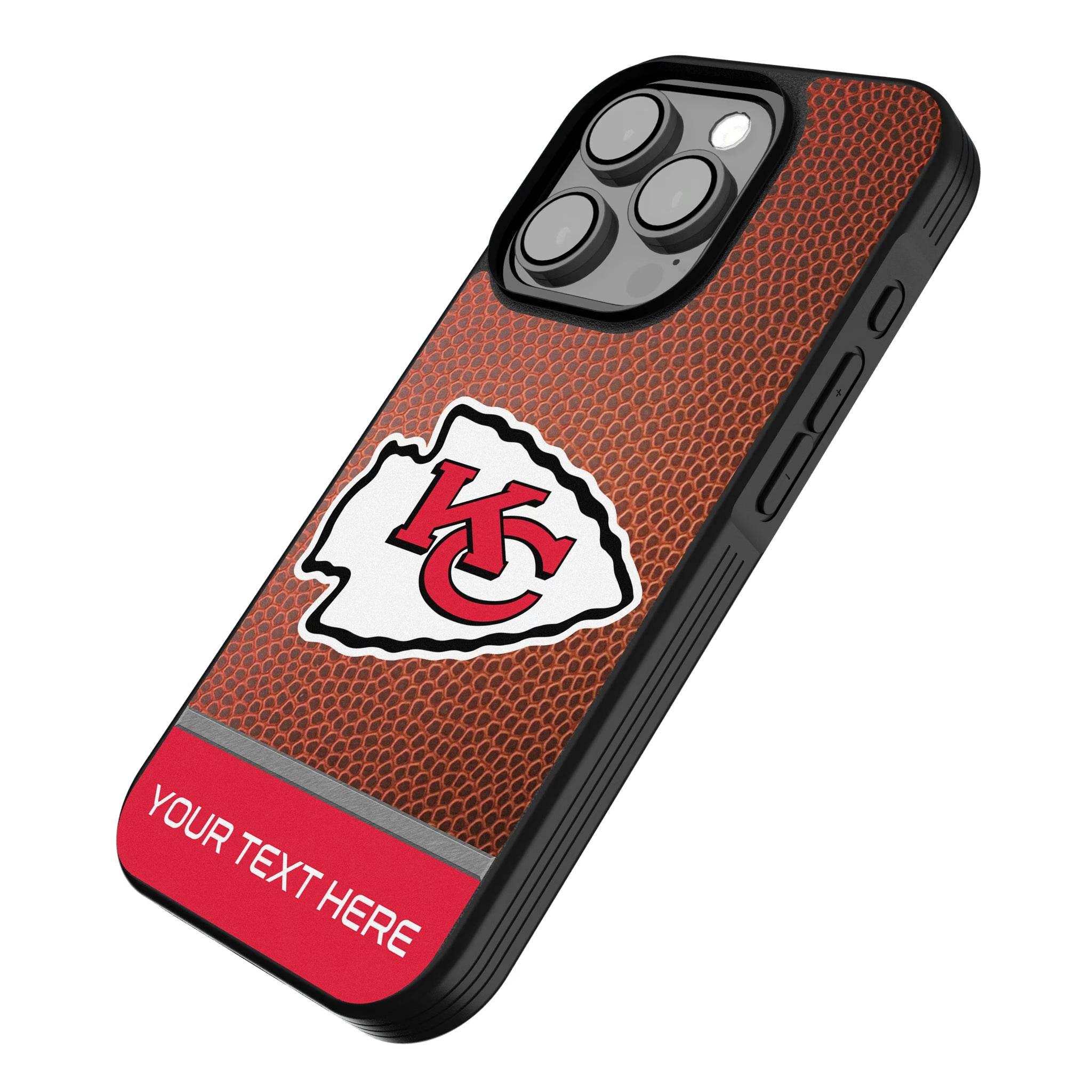 Kansas City Chiefs Personalized Football iPhone Bump Phone Case for Apple iPhone - Isometric View
