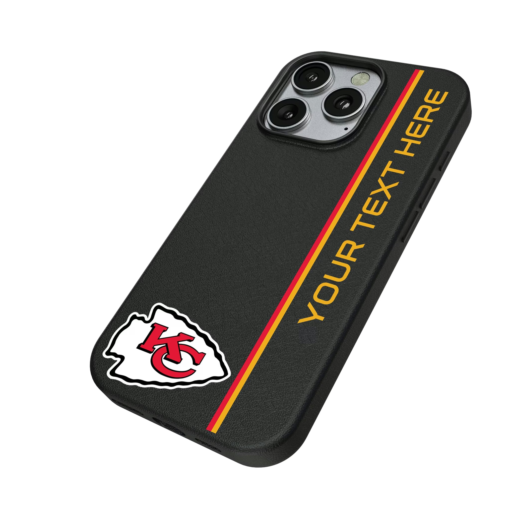 Kansas City Chiefs Personalized Sidebard iPhone MagSafe Compatible Phone Case for Apple iPhone - Isometric View