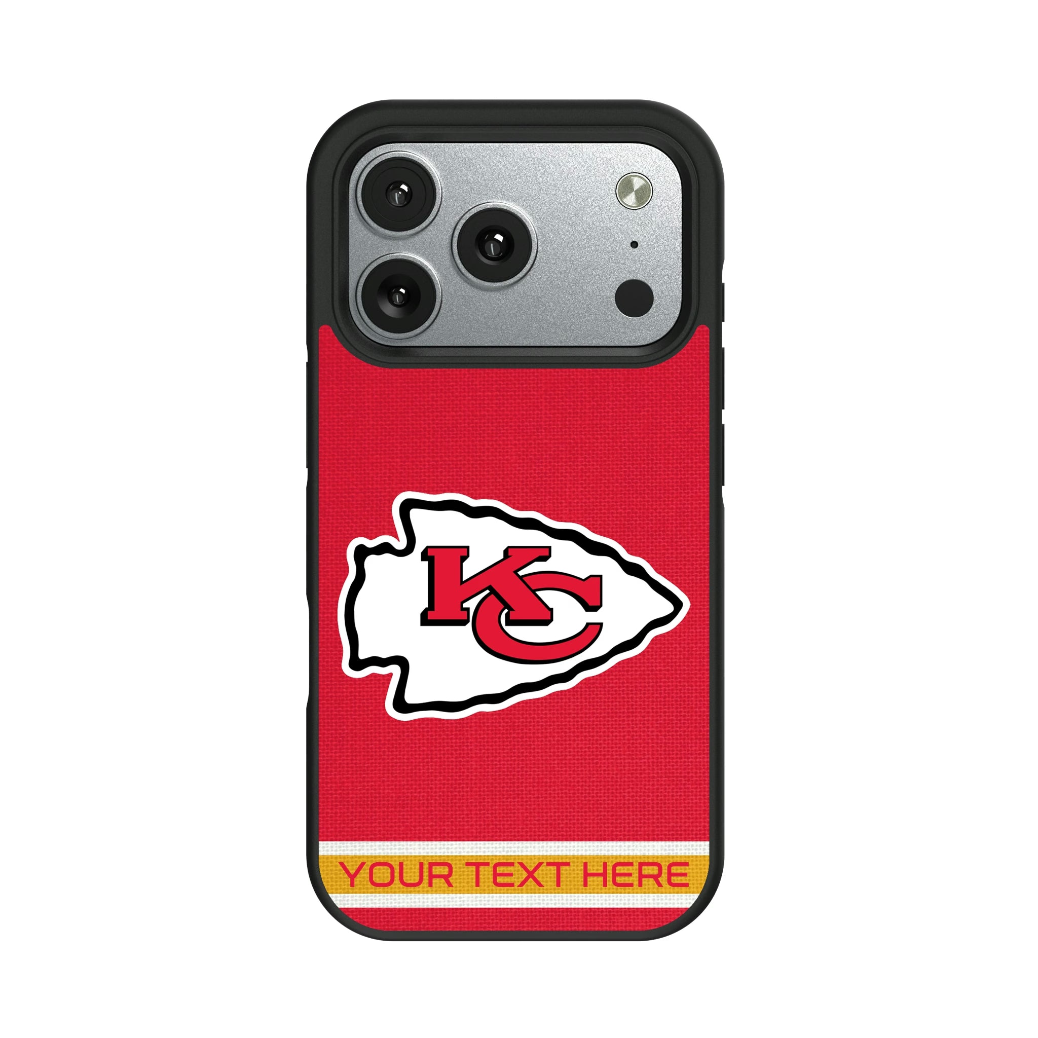 Kansas City Chiefs Personalized Stripe iPhone Bump Phone Case for Apple iPhone#Device_iPhone 17 Pro