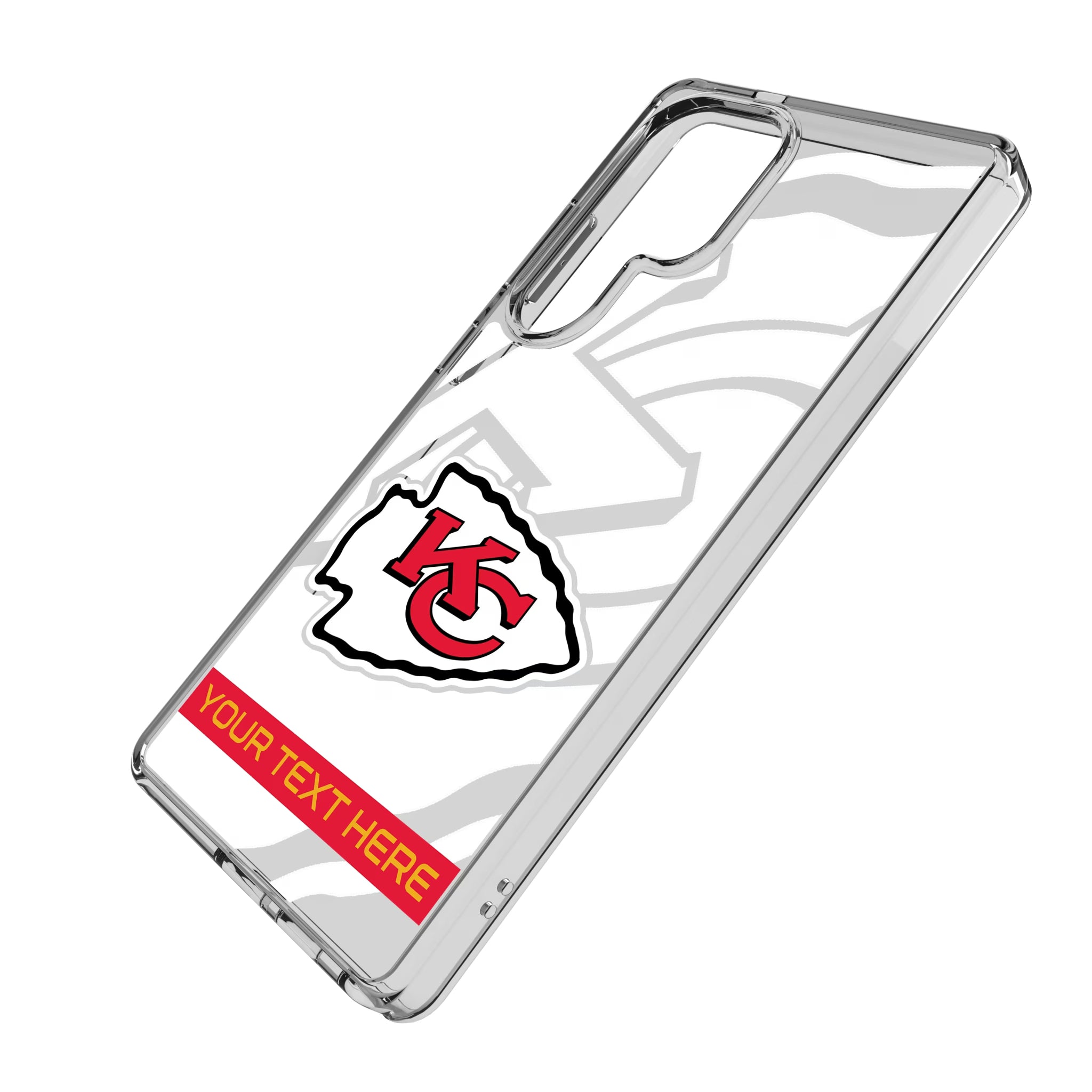 Kansas City Chiefs Personalized Tilt Galaxy Clear Phone Case for Samsung Galaxy - Isometric View