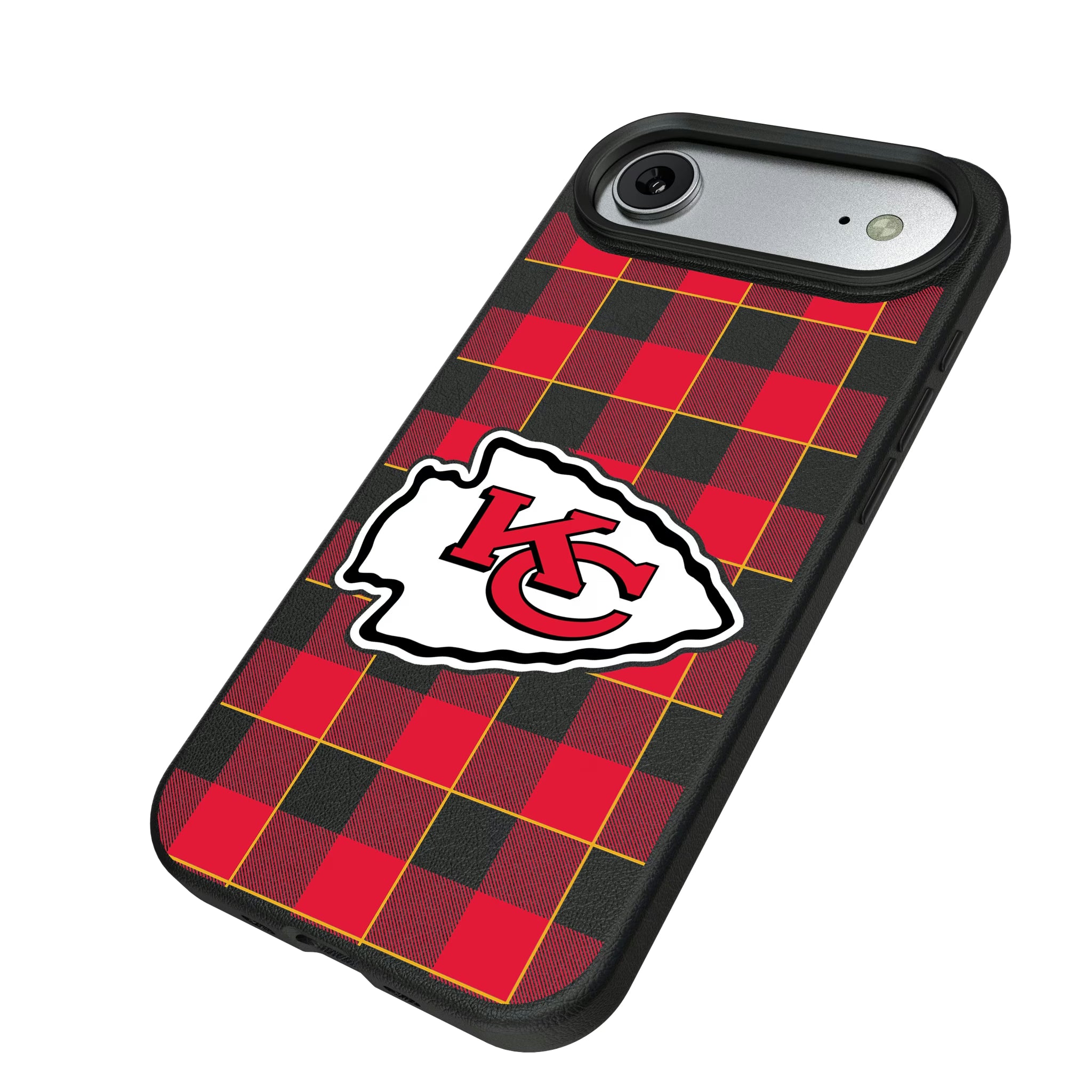 Kansas City Chiefs Plaid iPhone MagSafe Compatible Phone Case for Apple iPhone - Isometric View#Device_iPhone Air