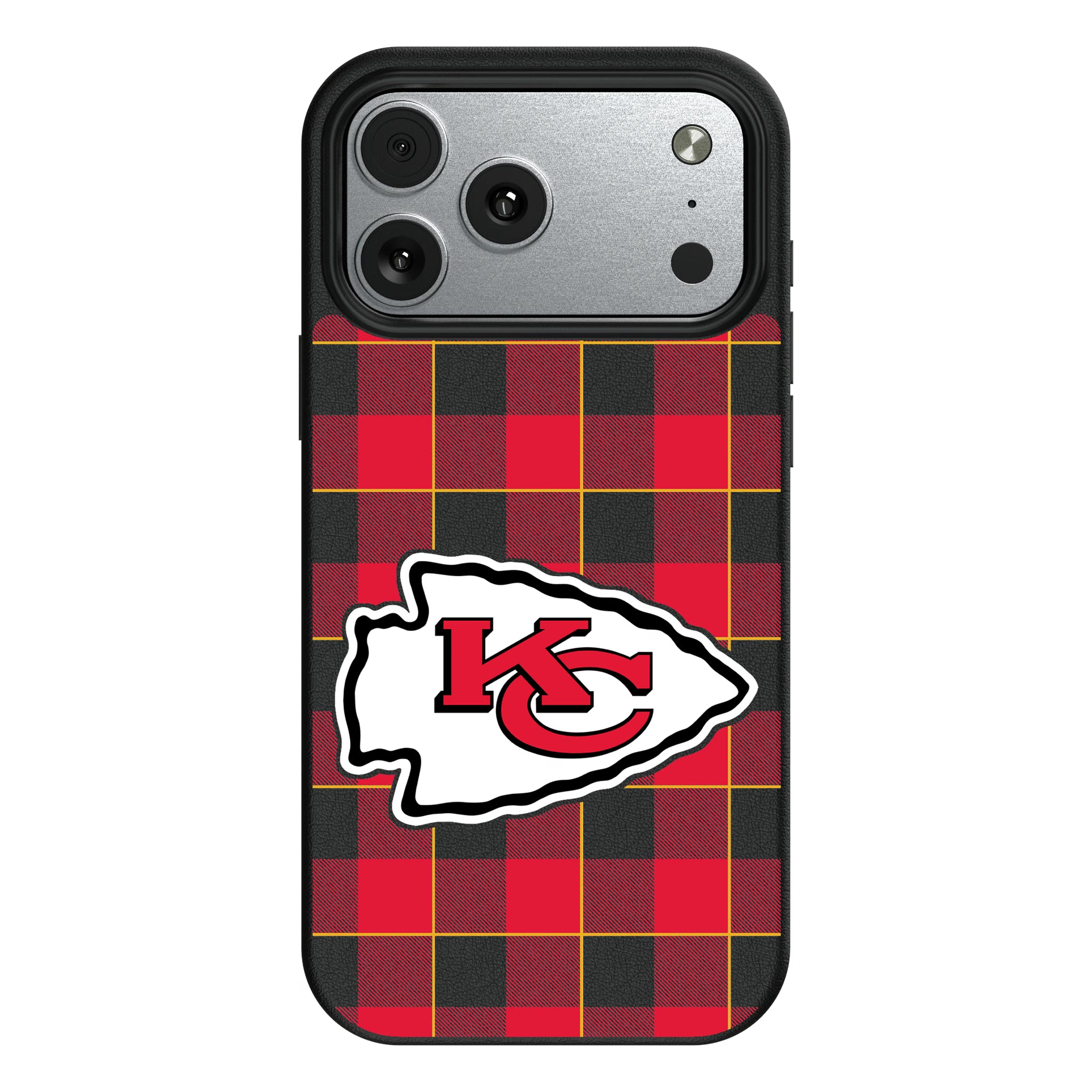Kansas City Chiefs Plaid iPhone MagSafe Compatible Phone Case for Apple iPhone#Device_iPhone 17 Pro Max