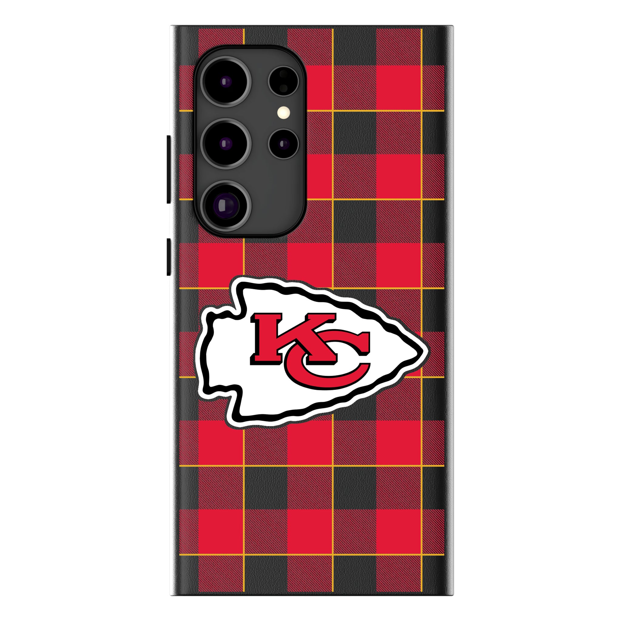 Kansas City Chiefs Plaid Galaxy MagSafe Compatible Phone Case for Samsung Galaxy