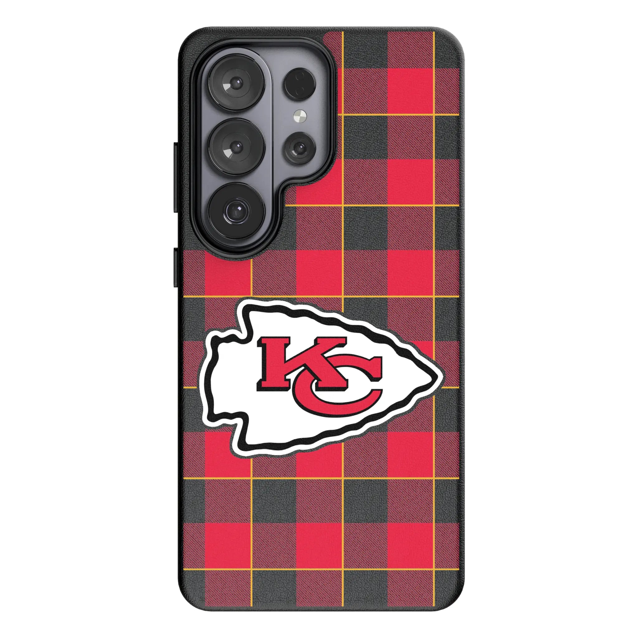 Kansas City Chiefs Plaid Galaxy MagSafe Compatible Phone Case for Samsung Galaxy#Device_Galaxy S26 Ultra