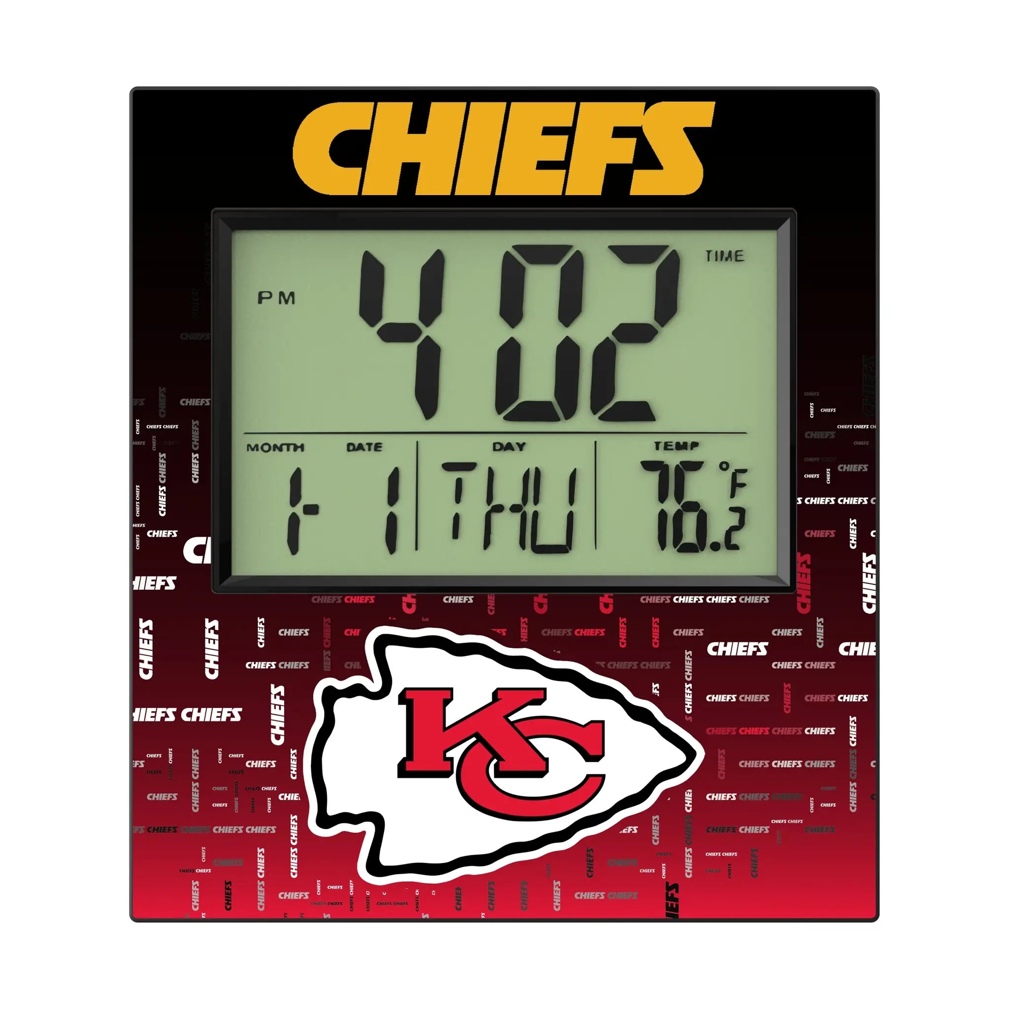 Kansas City Chiefs Quadtile Wall Clock