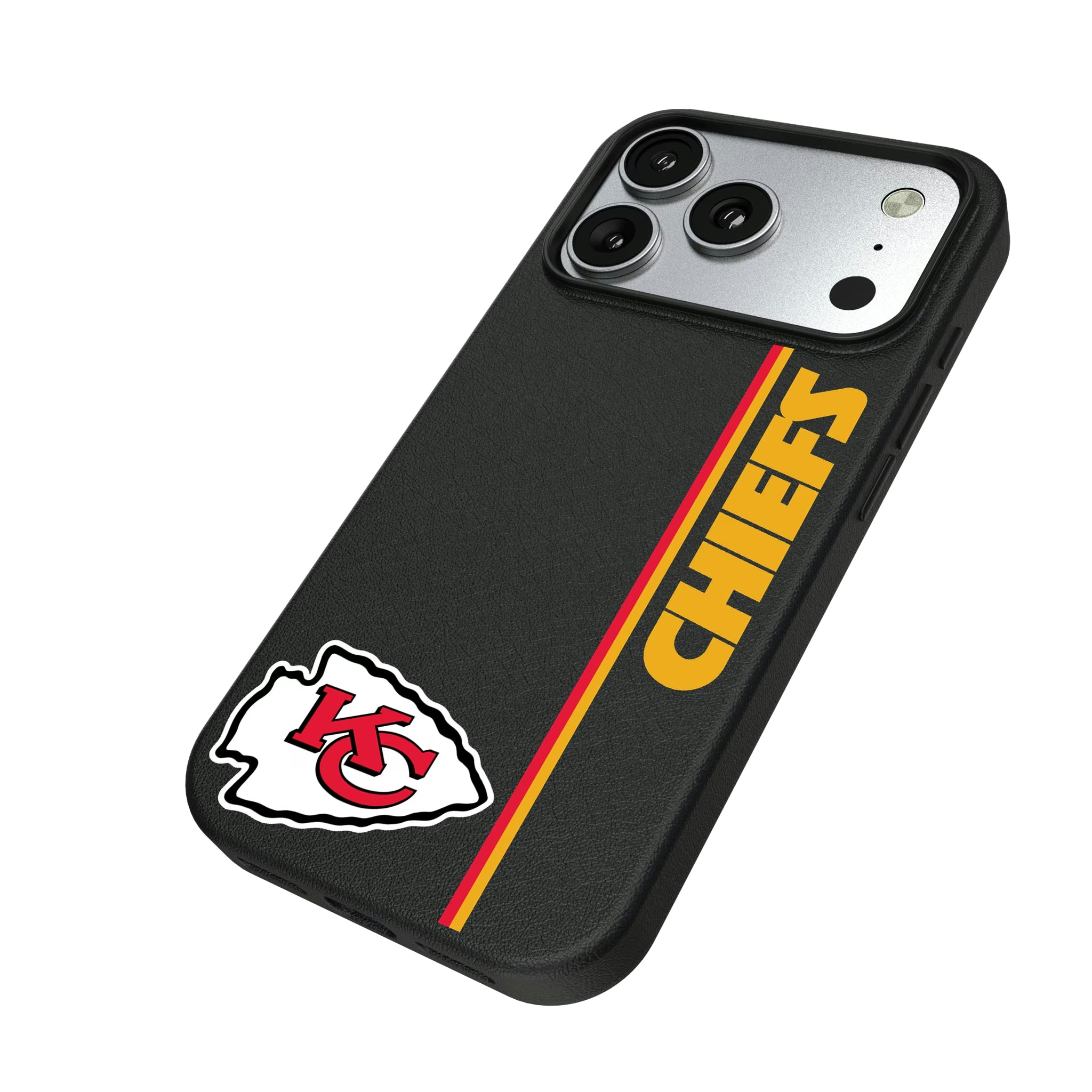 Kansas City Chiefs Sidebar iPhone MagSafe Compatible Phone Case for Apple iPhone - Isometric View#Device_iPhone 17 Pro