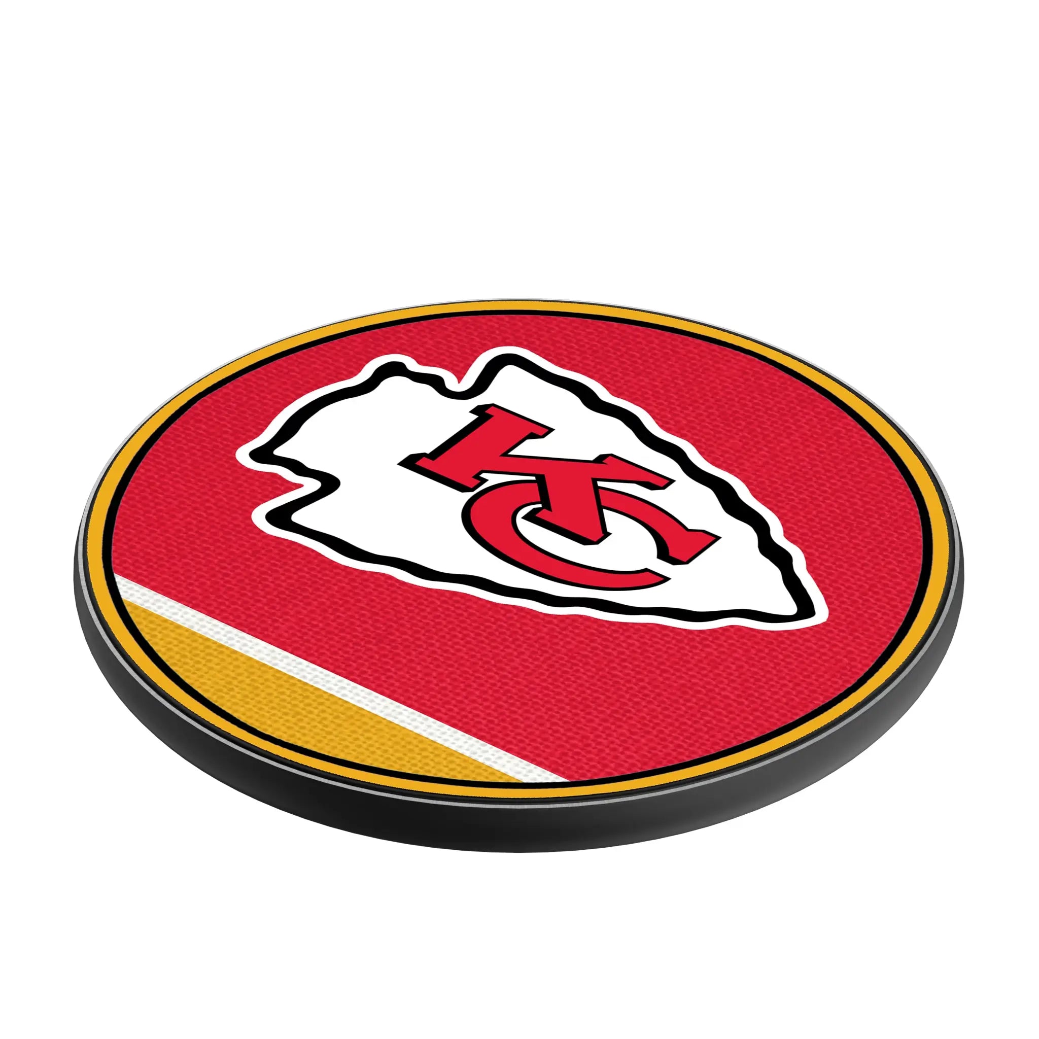 Kansas City Chiefs Stripe 15-Watt Wireless Charger - Isometric View
