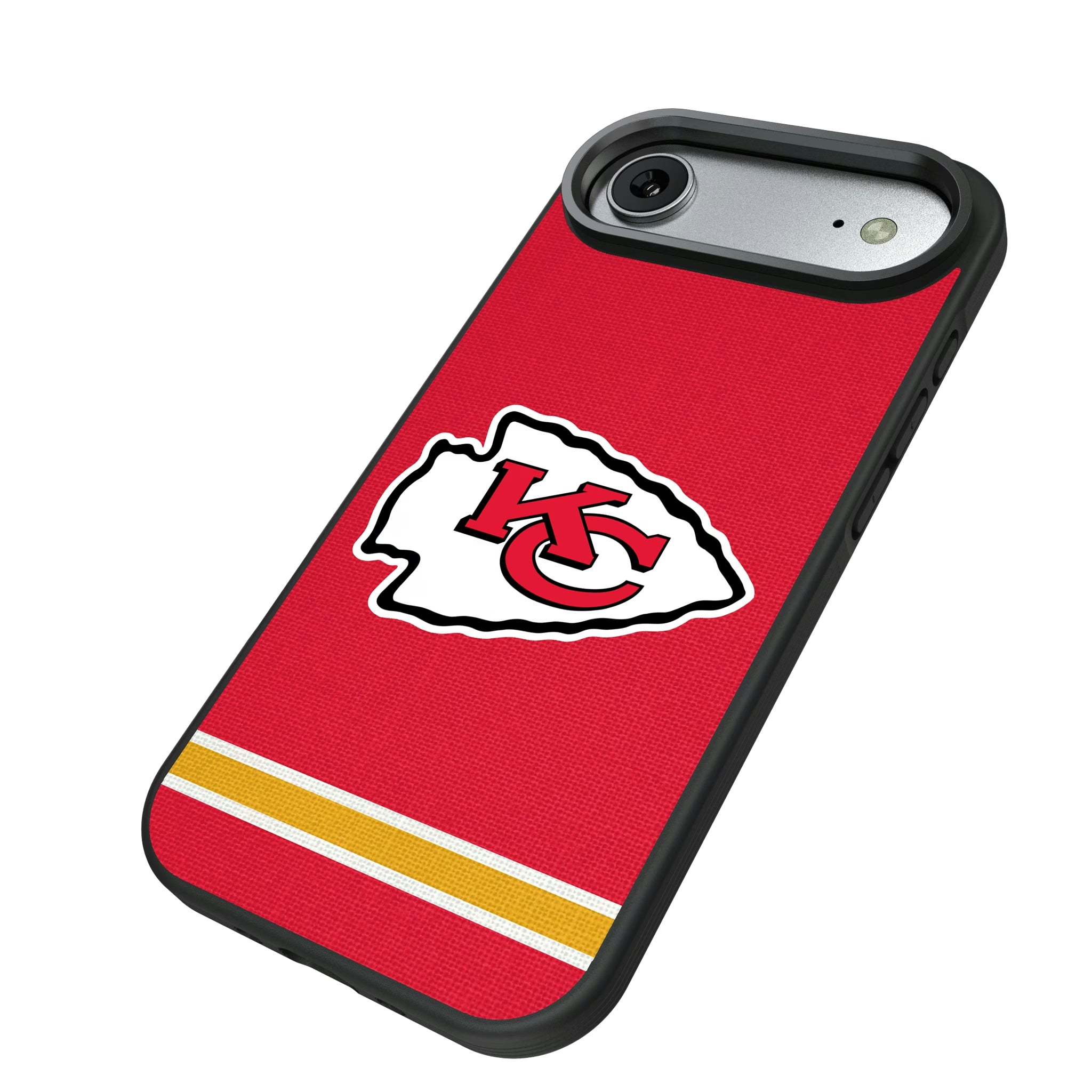 Kansas City Chiefs Stripe iPhone Bump Phone Case for Apple iPhone - Isometric View#Device_iPhone Air