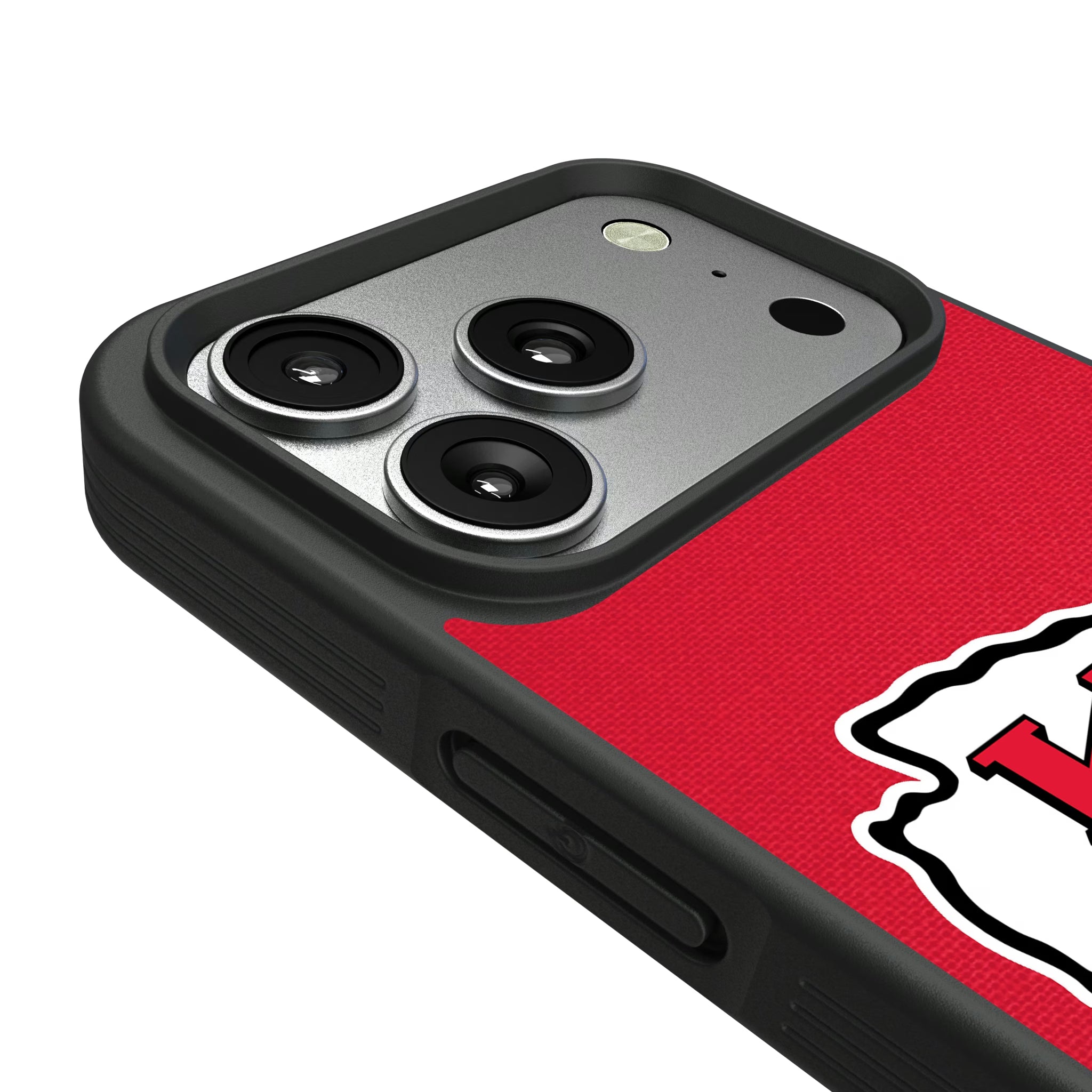 Kansas City Chiefs Stripe iPhone Bump Phone Case for Apple iPhone - Detail#Device_iPhone 17 Pro