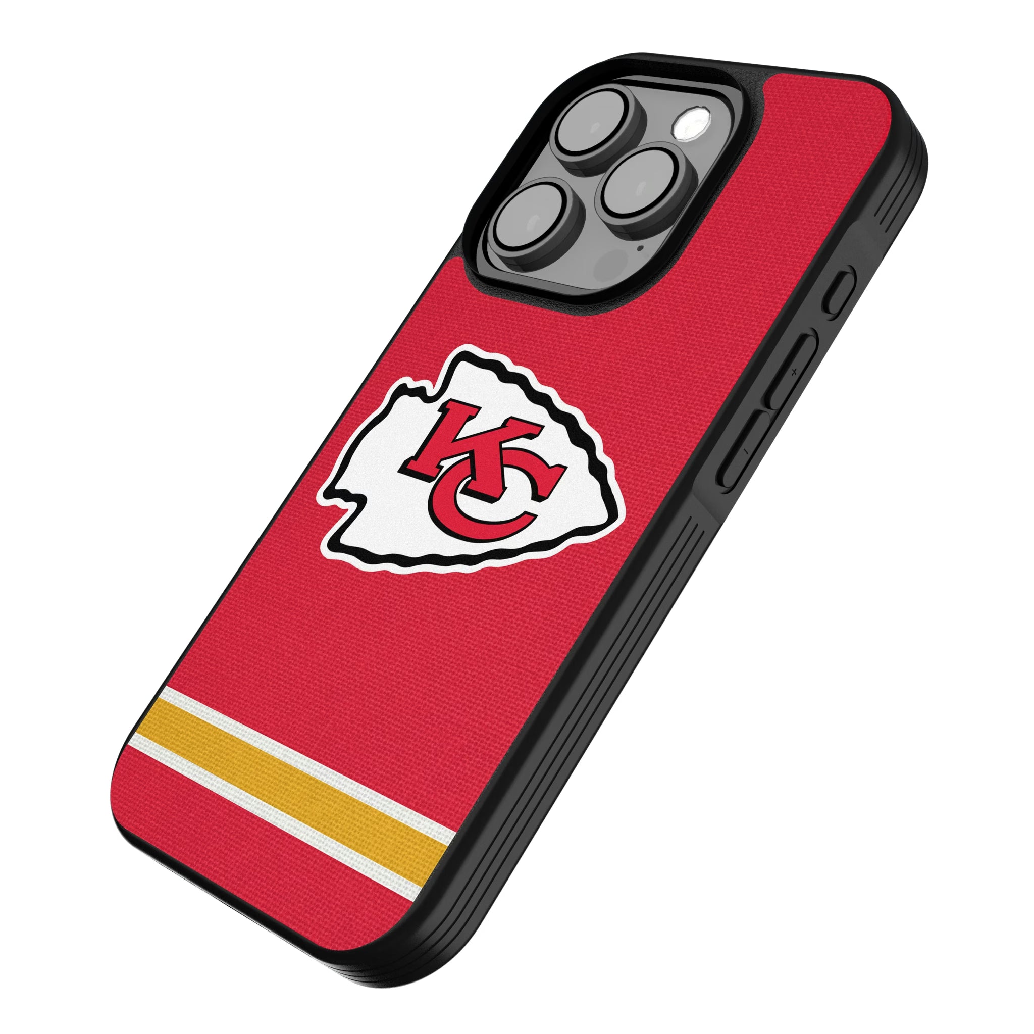 Kansas City Chiefs Stripe iPhone Bump Phone Case for Apple iPhone - Isometric View