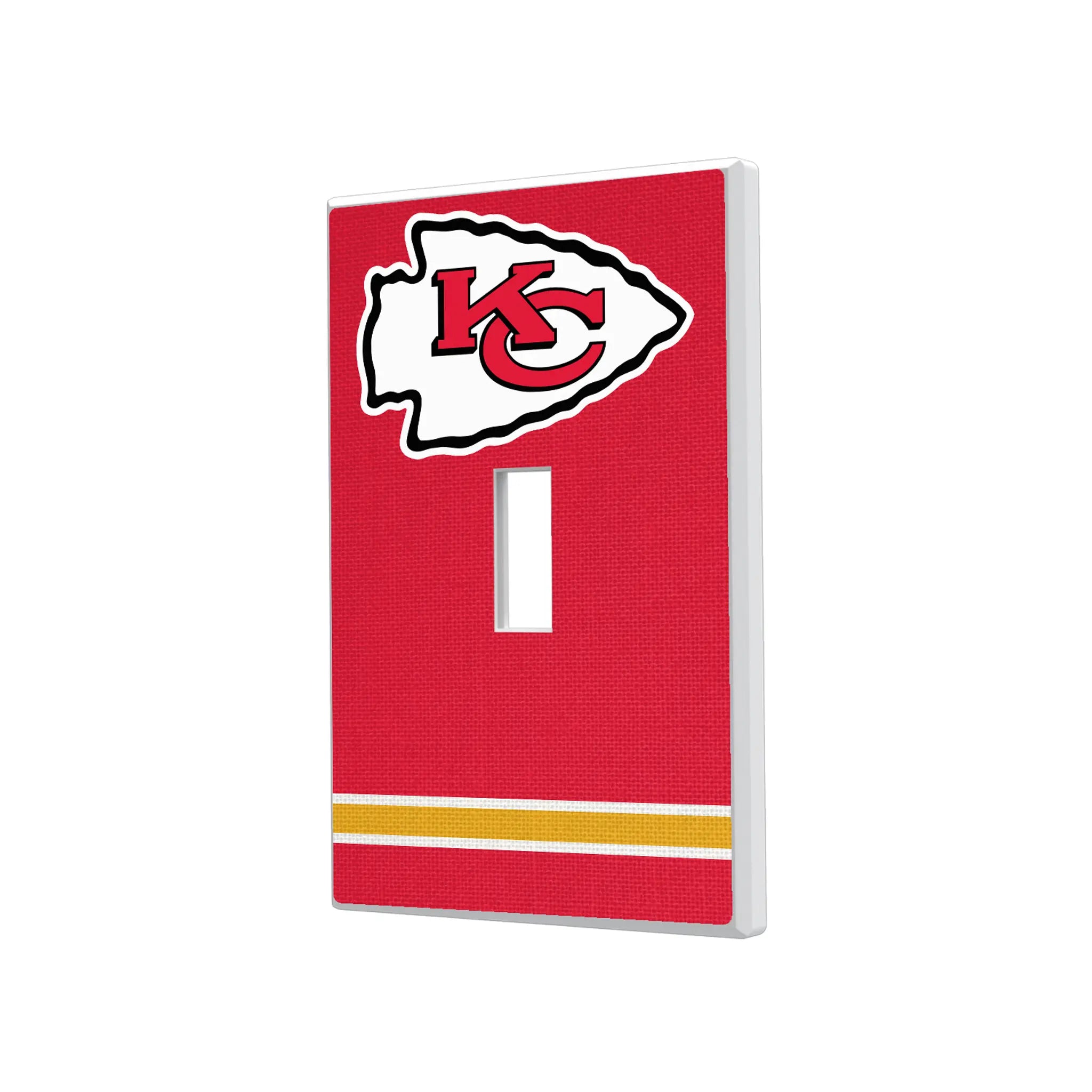 Kansas City Chiefs Stripe Hidden-Screw Light Switch Plate#Style_Single Toggle