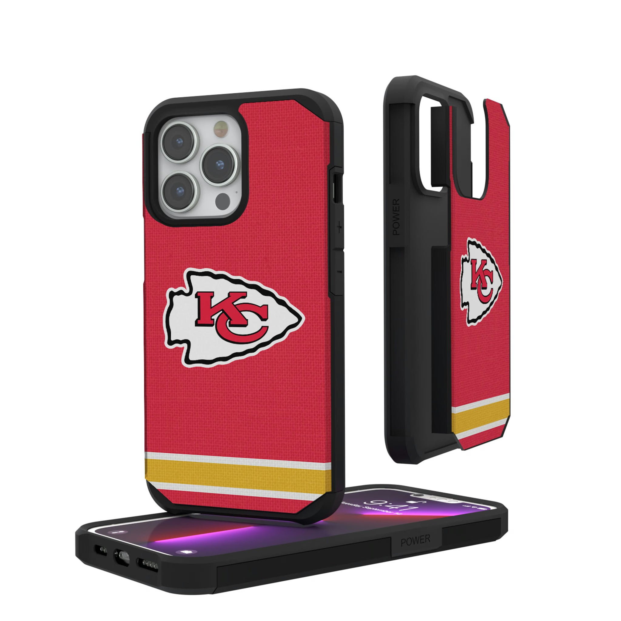 Kansas City Chiefs Stripe iPhone Rugged Phone Case for Apple iPhone