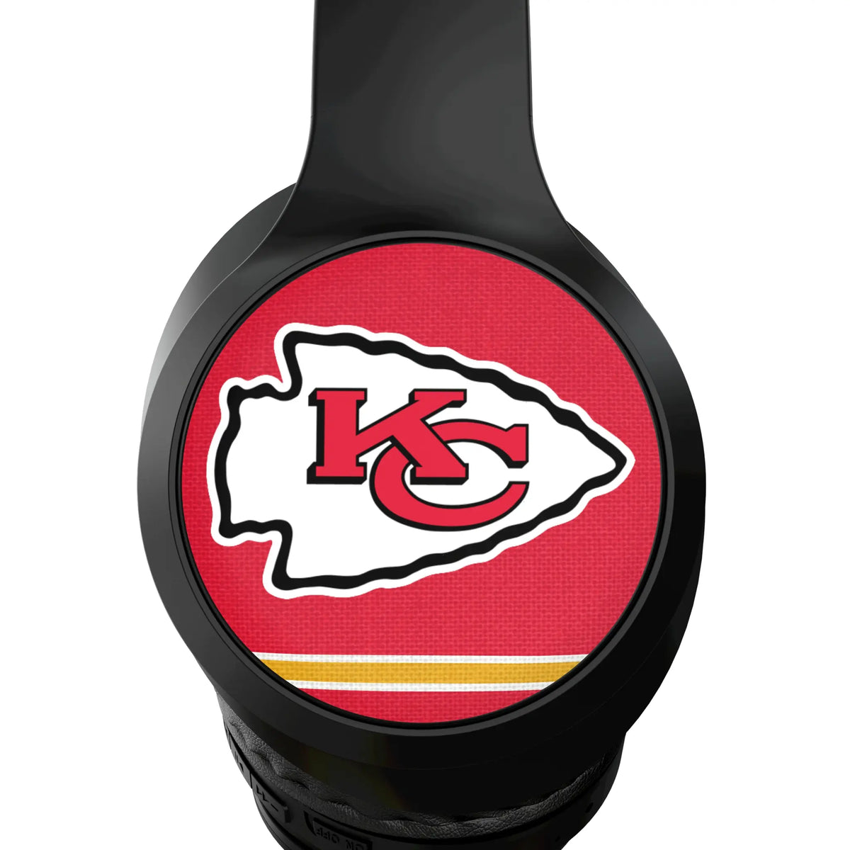 Kansas City Chiefs Stripe Wireless Over-Ear Headphones With Case - Detail