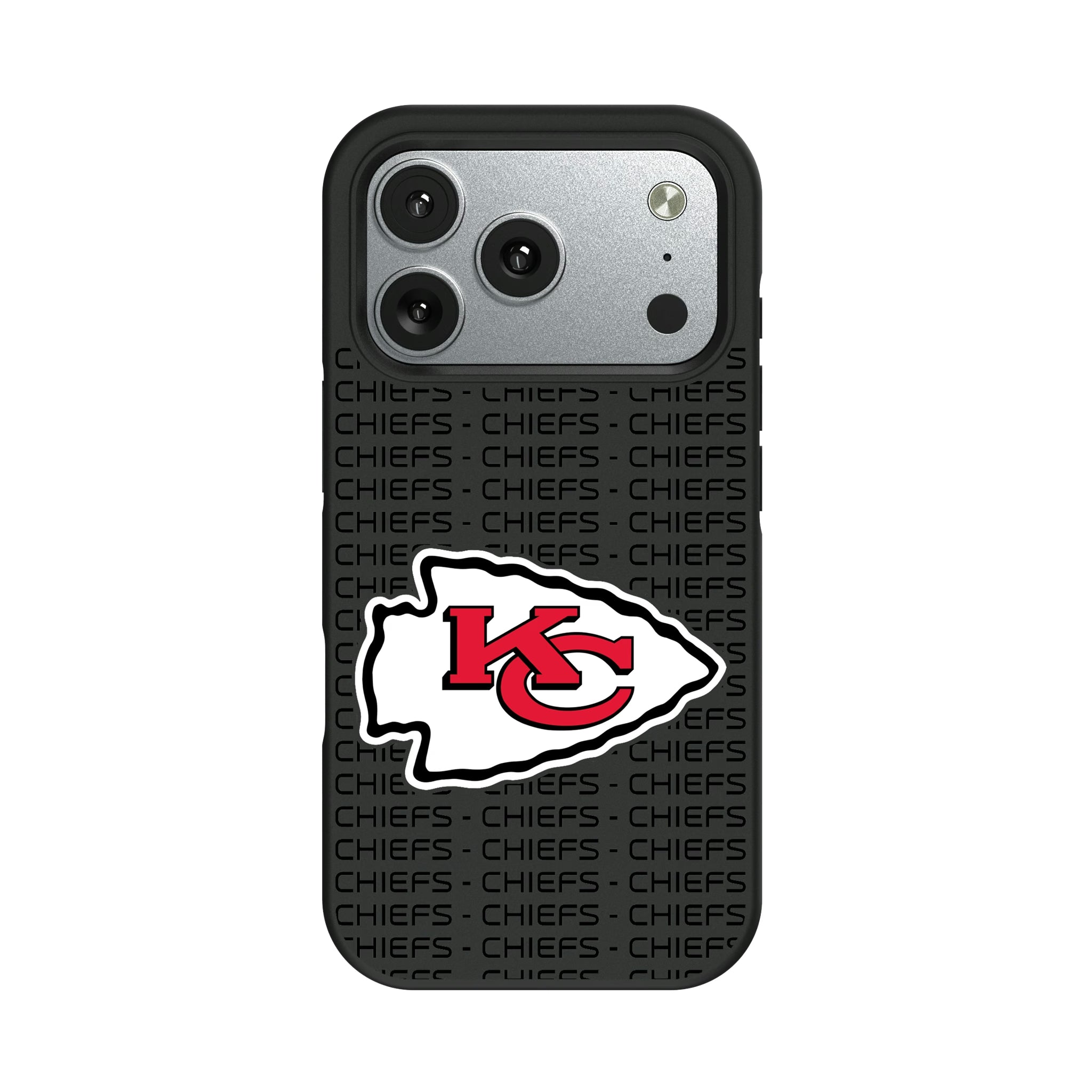 Kansas City Chiefs Text Backdrop iPhone Bump Phone Case for Apple iPhone#Device_iPhone 17 Pro