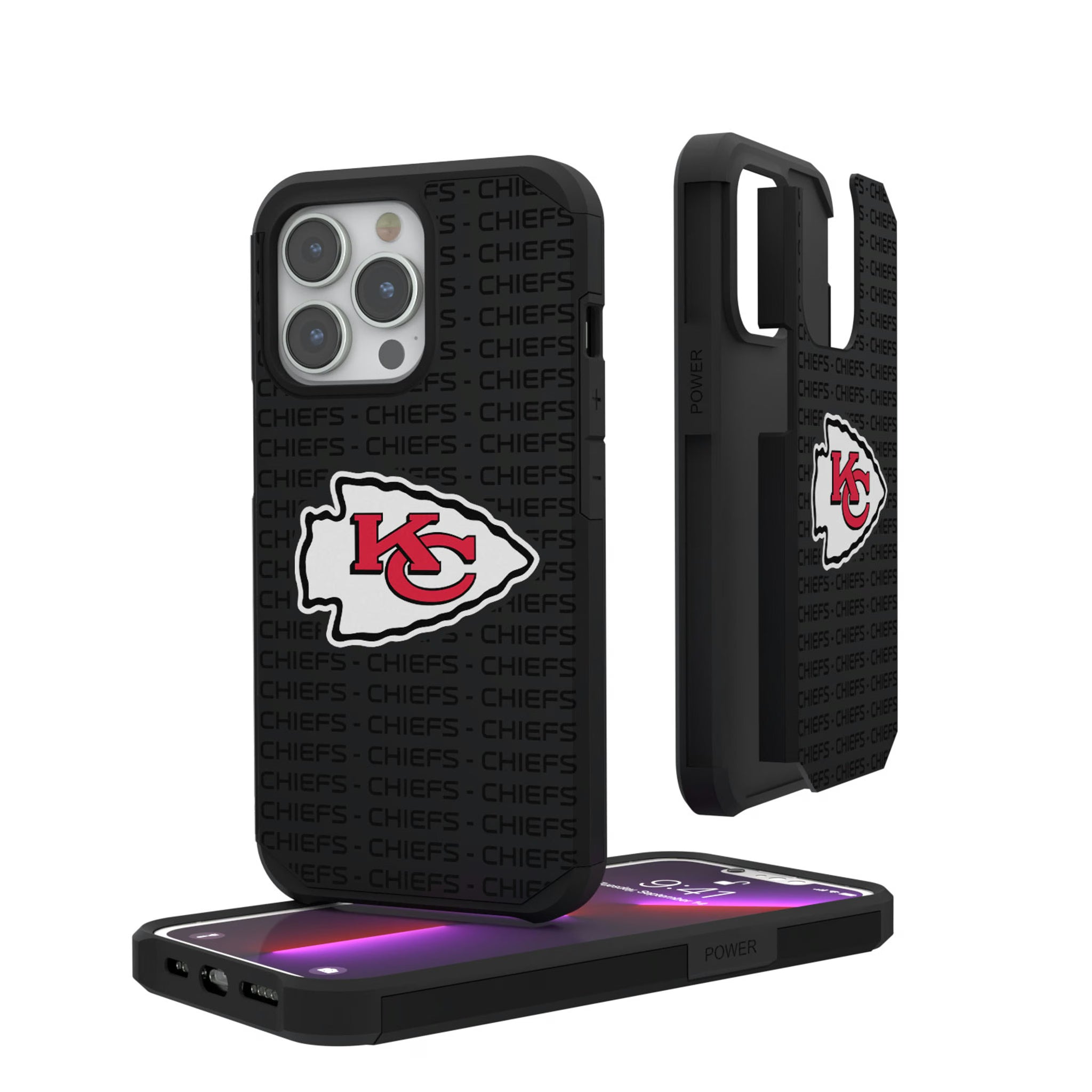 Kansas City Chiefs Text Backdrop iPhone Rugged Phone Case for Apple iPhone