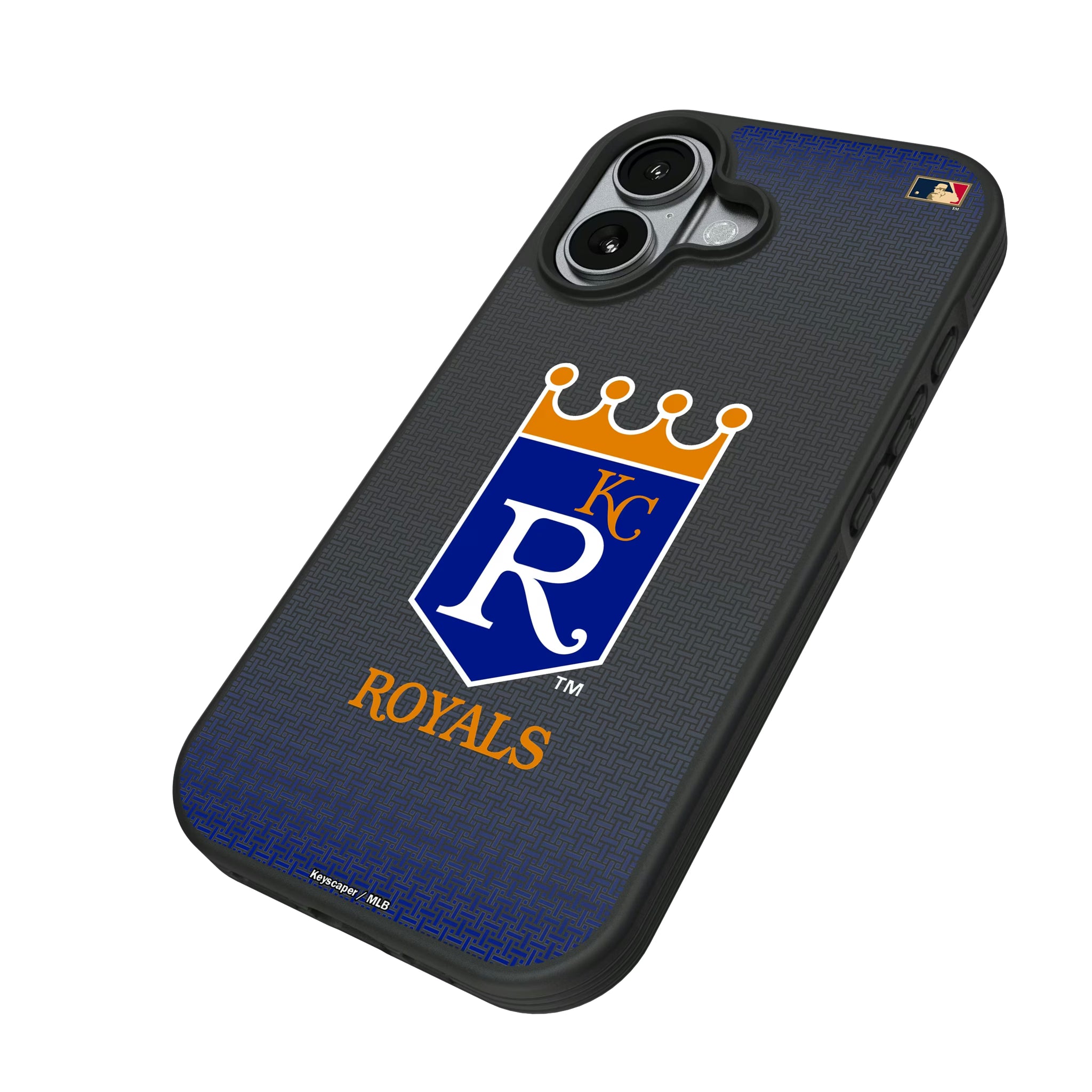 Kansas City Royals 1969-1978 - Cooperstown Collection Linen iPhone Bump Phone Case for Apple iPhone - Isometric View#Device_iPhone 17