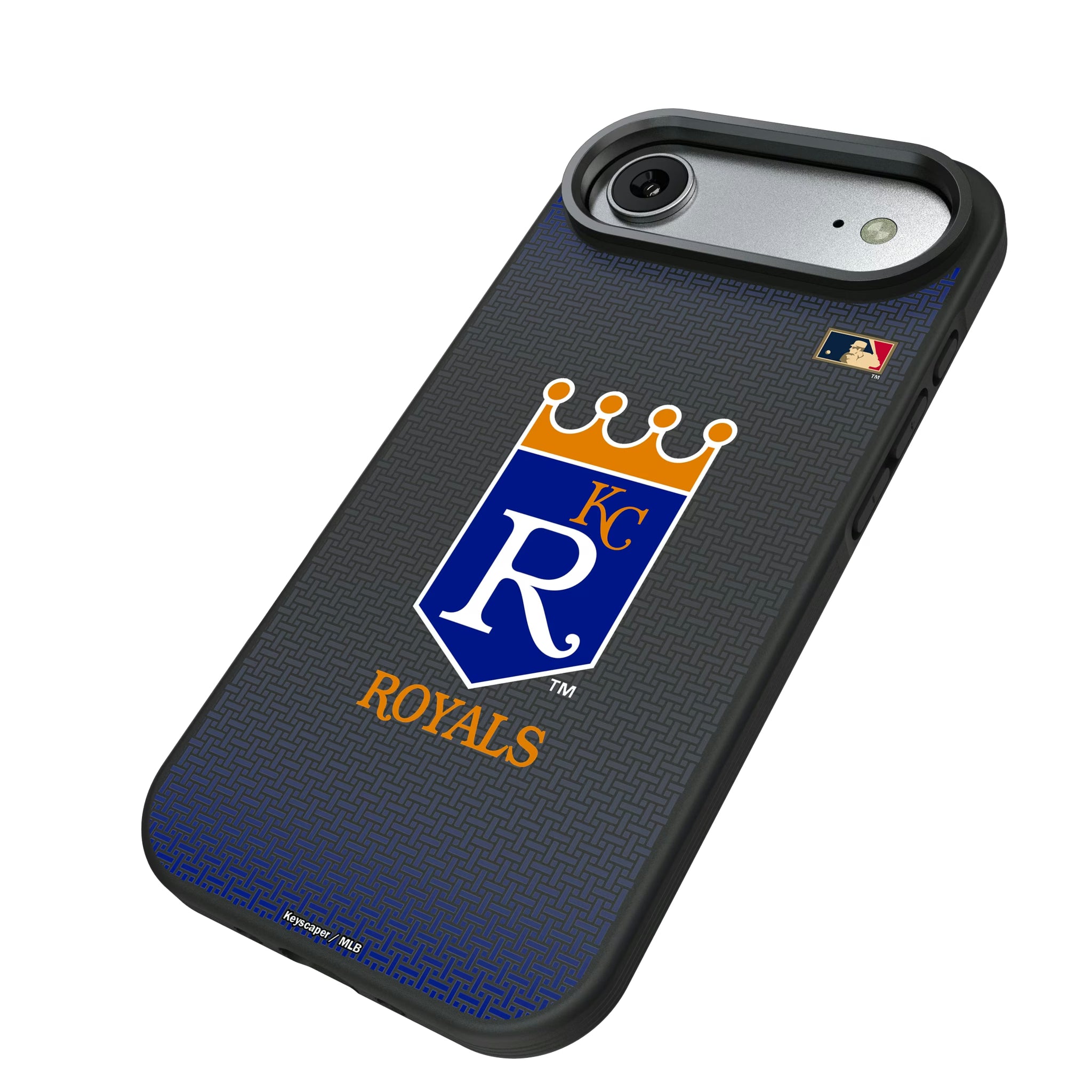 Kansas City Royals 1969-1978 - Cooperstown Collection Linen iPhone Bump Phone Case for Apple iPhone - Isometric View#Device_iPhone Air