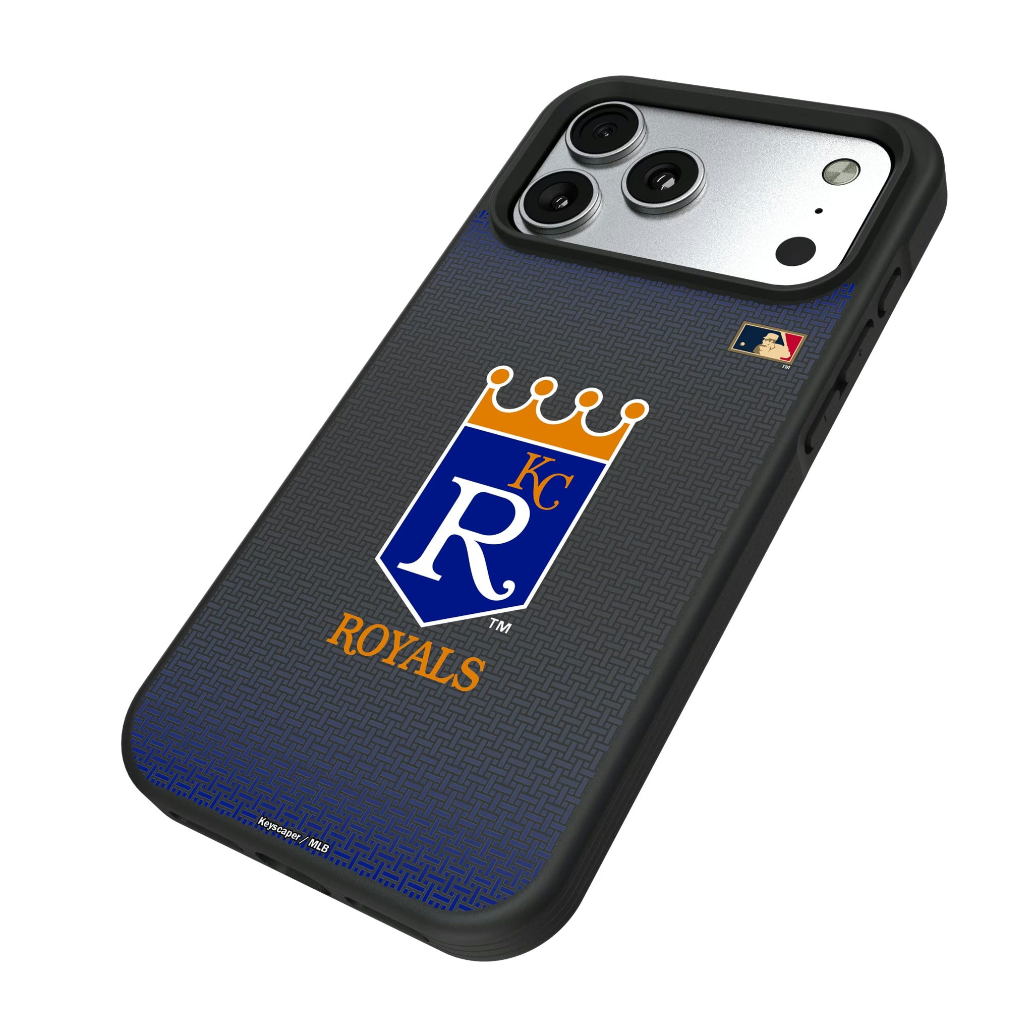 Kansas City Royals 1969-1978 - Cooperstown Collection Linen iPhone Bump Phone Case for Apple iPhone - Isometric View#Device_iPhone 17 Pro Max