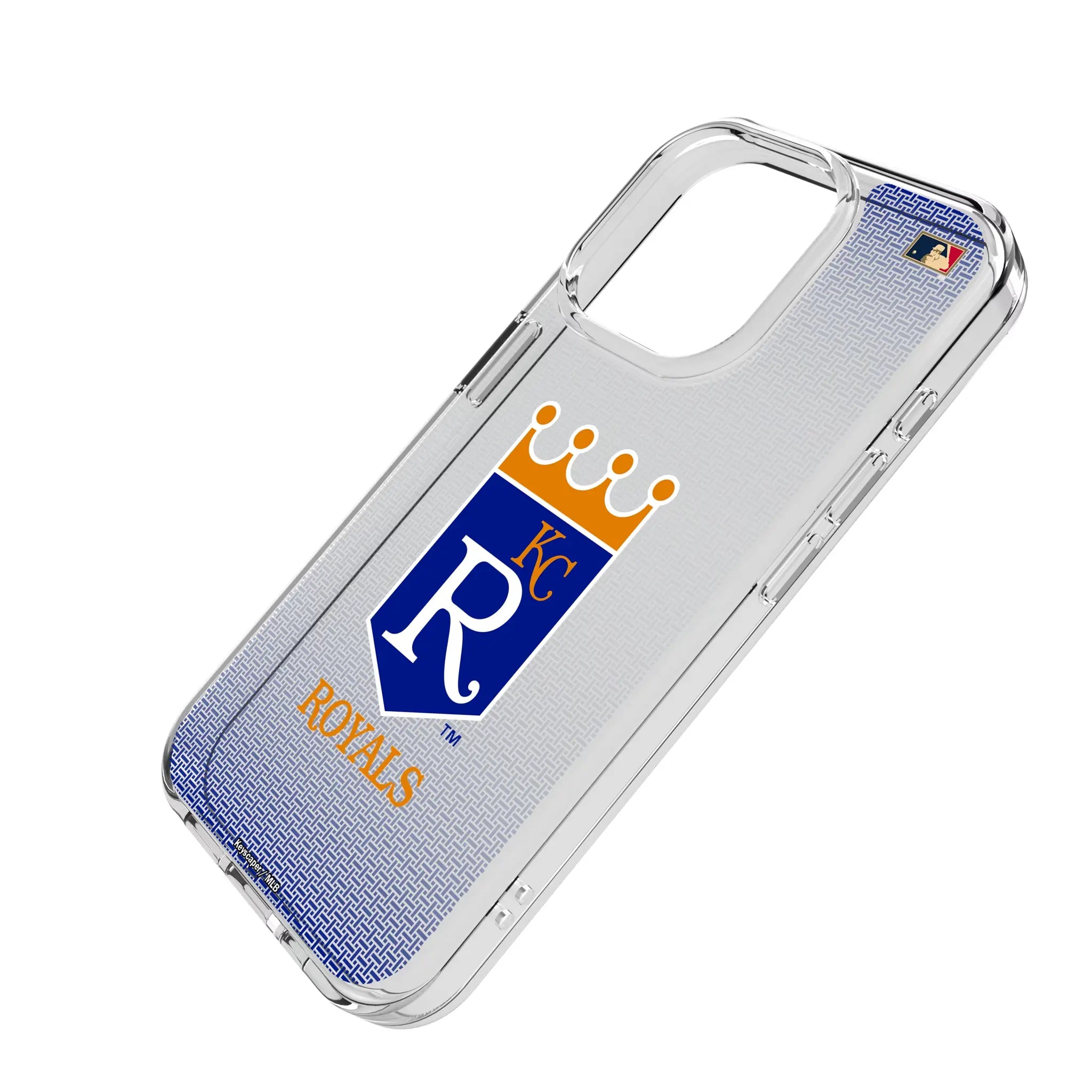 Kansas City Royals 1969-1978 - Cooperstown Collection Linen iPhone Clear Phone Case for Apple iPhone - Isometric View