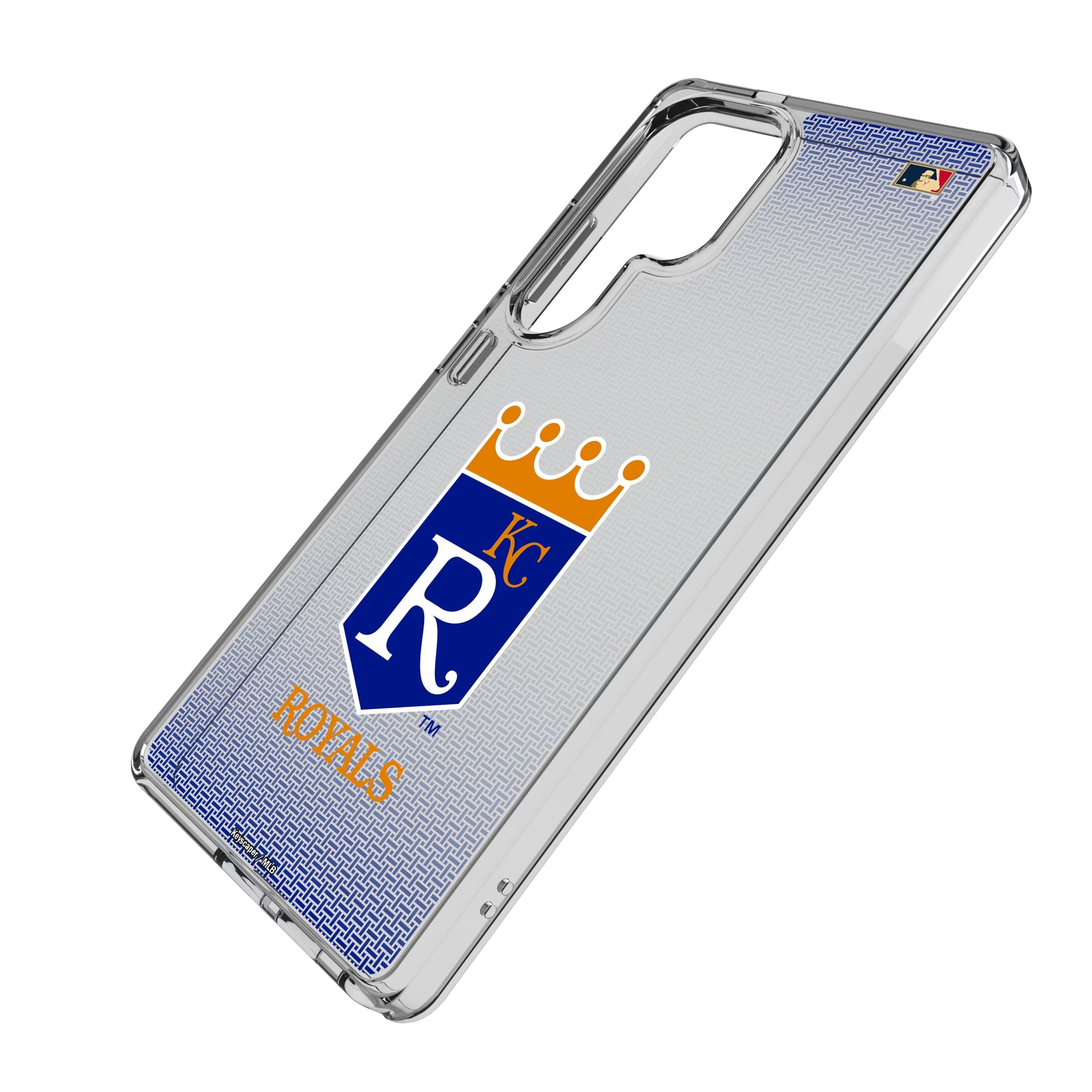 Kansas City Royals 1969-1978 - Cooperstown Collection Linen Galaxy Clear Phone Case for Samsung Galaxy - Isometric View
