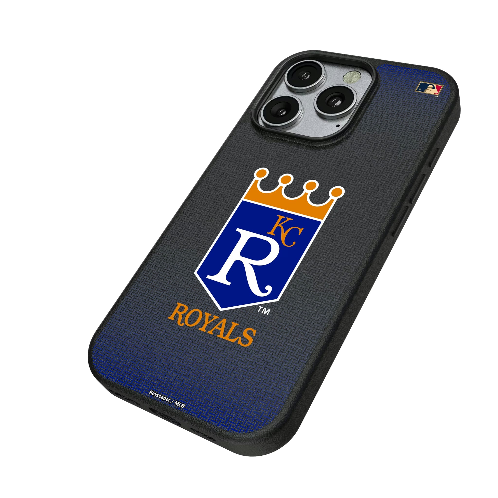 Kansas City Royals 1969-1978 - Cooperstown Collection Linen iPhone MagSafe Compatible Phone Case for Apple iPhone - Isometric View
