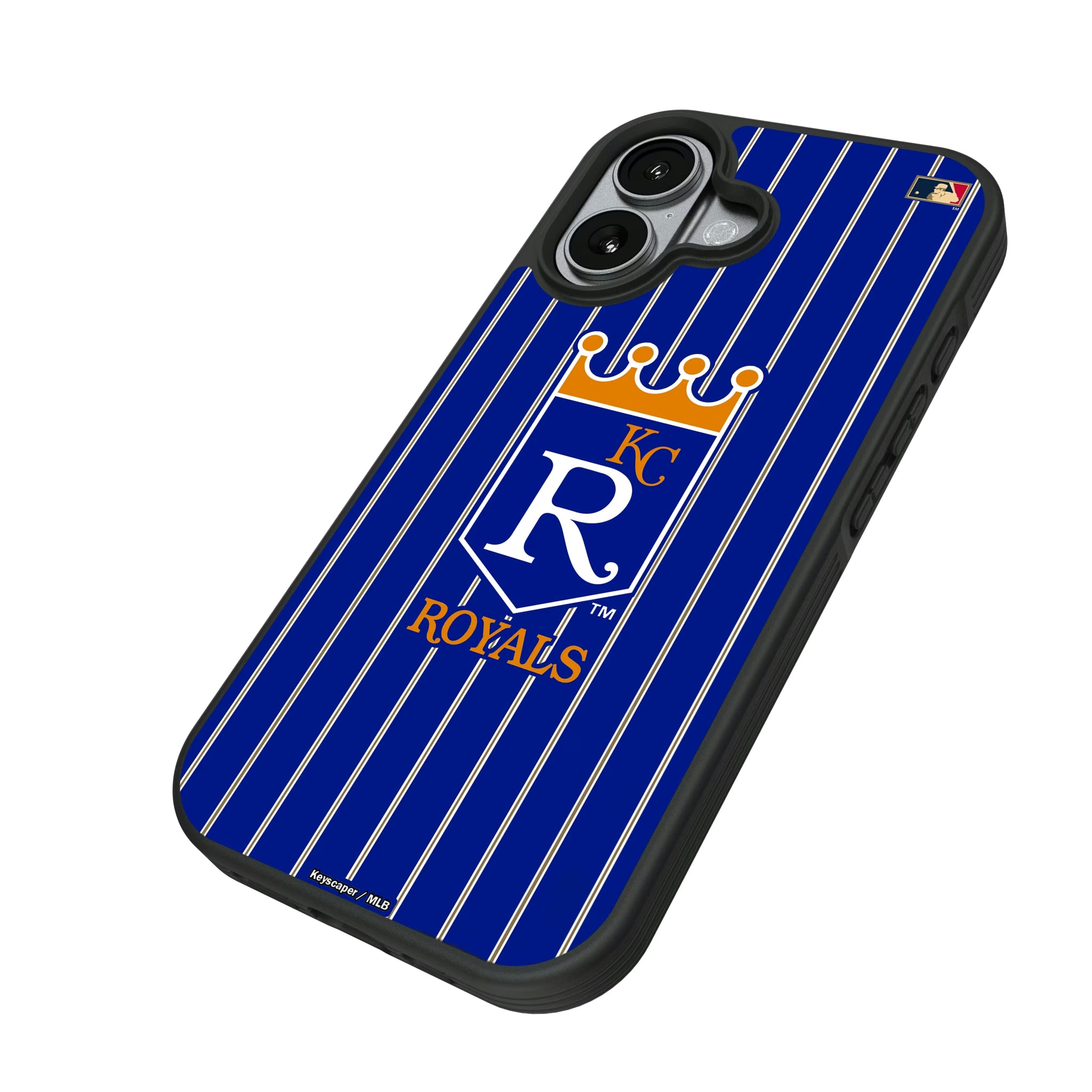 Kansas City Royals 1969-1978 - Cooperstown Collection Pinstripe iPhone Bump Phone Case for Apple iPhone - Isometric View#Device_iPhone 17