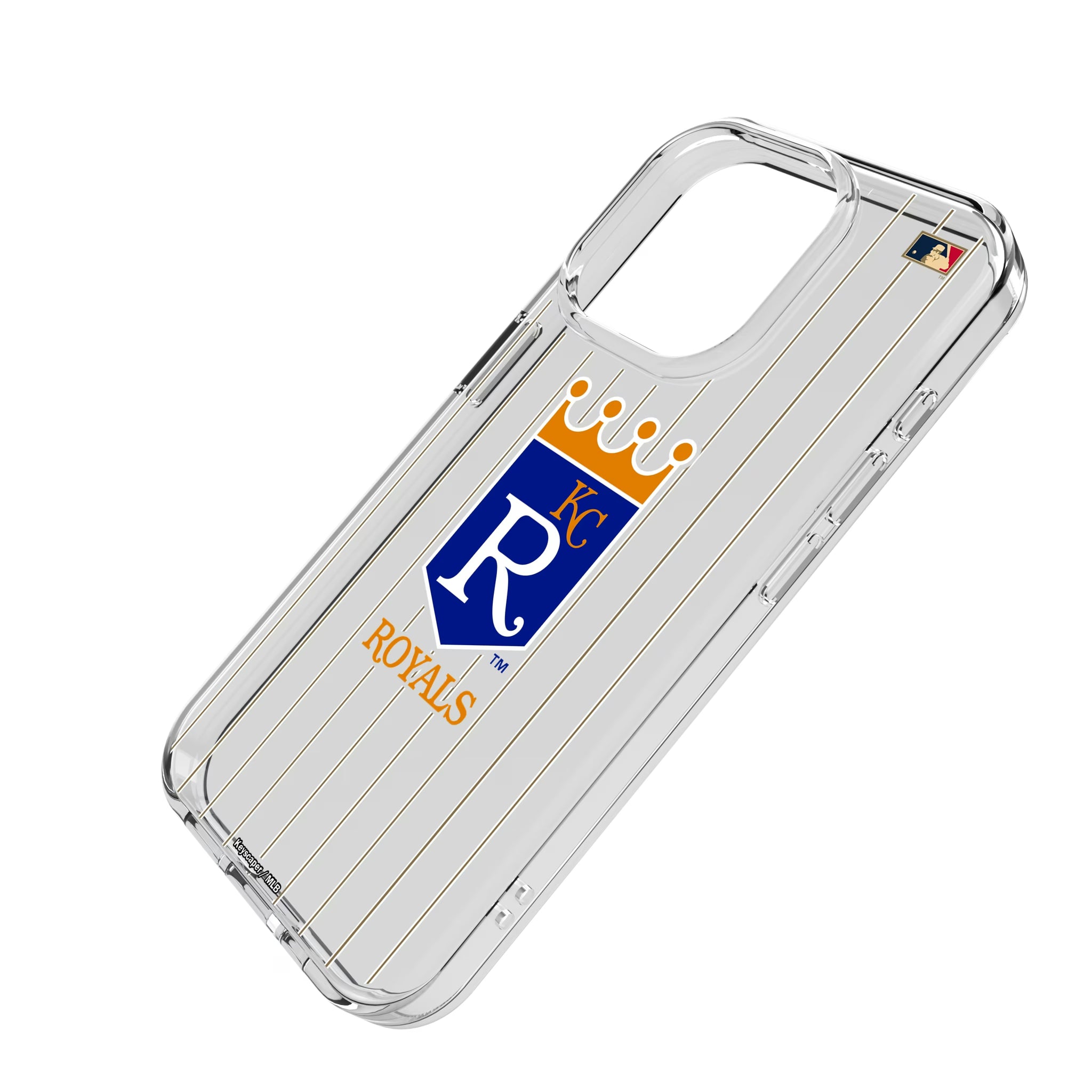 Kansas City Royals 1969-1978 - Cooperstown Collection Pinstripe iPhone Clear Phone Case for Apple iPhone - Isometric View